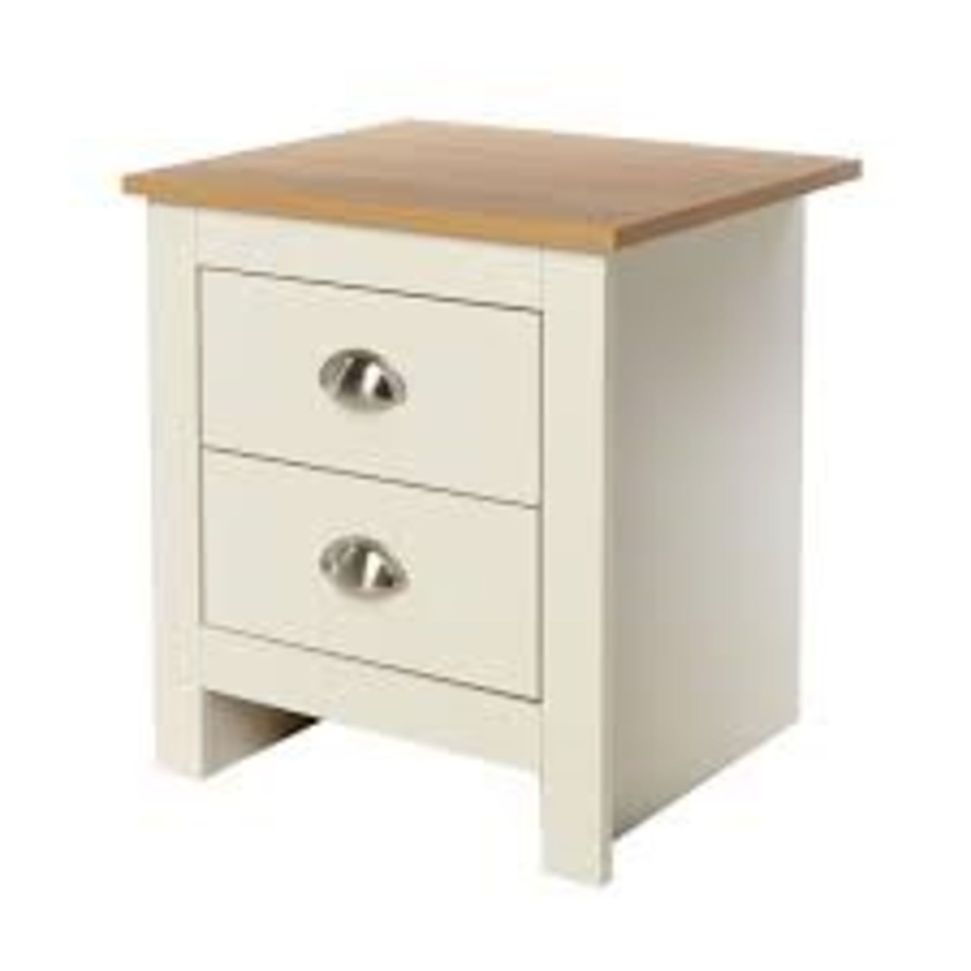1 BOXED LANCASTER 2 DRAWER BEDSIDE TABLE IN GREY (PUBLIC VIEWING AVAILABLE)