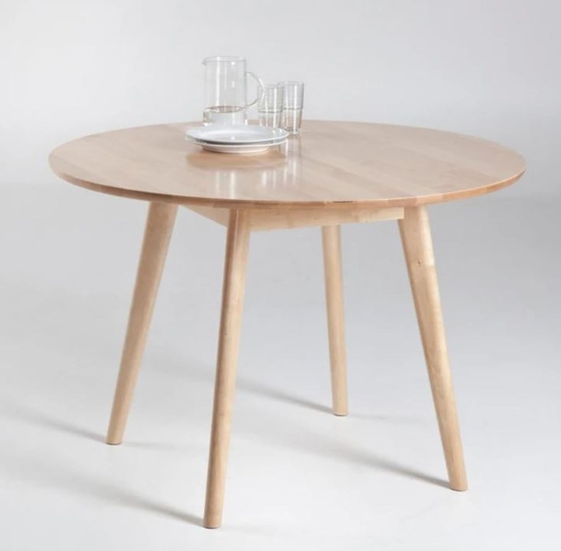 1 GRADE B BOXED LA REDOUTE JIMI ROUND BIRCH SCANDI-STYLE TABLE / RRP £325.00 (PUBLIC VIEWING