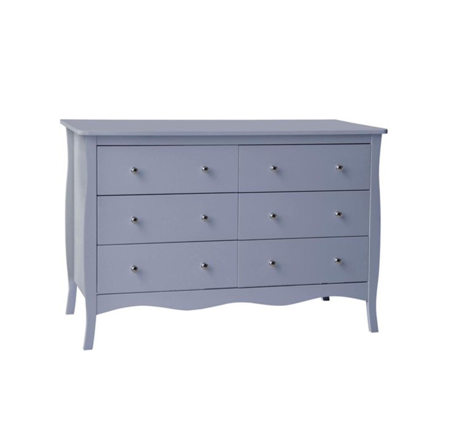 1 BOXED PARIS 6 DRAWER CHEST IN GREY (PUBLIC VIEWING AVAILABLE)