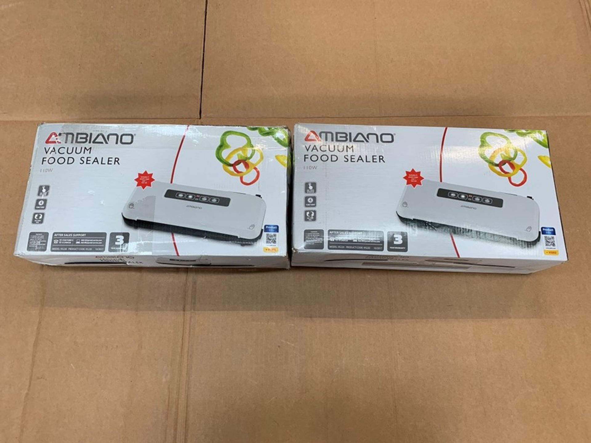 1 LOT TO CONTAIN 2 AMBIANO VACUUM FOOD SEALER / RRP £39.98 (PUBLIC VIEWING AVAILABLE)