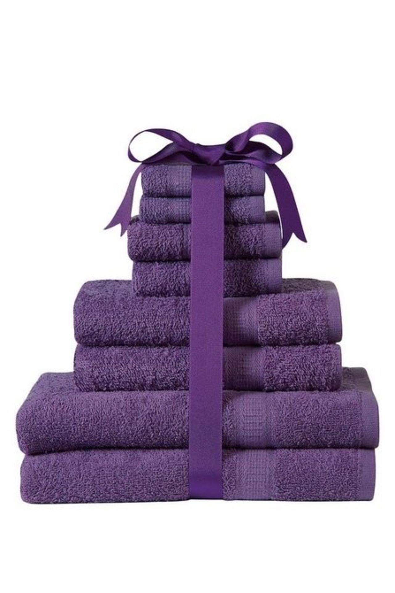 1 BAGGED KINGSLEY 8 PIECE TOWEL BALE IN PLUM (PUBLIC VIEWING AVAILABLE)