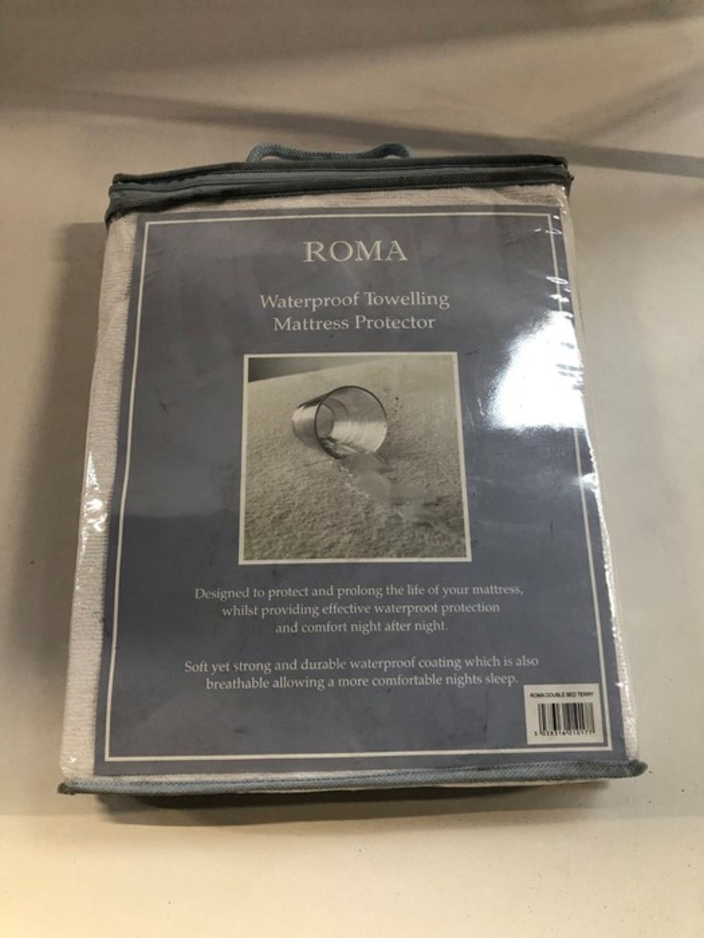 1 BAGGED ROMA DOUBLE BED WATERPROOF TOWELLING MATTRESS PROTECTOR (PUBLIC VIEWING AVAILABLE)