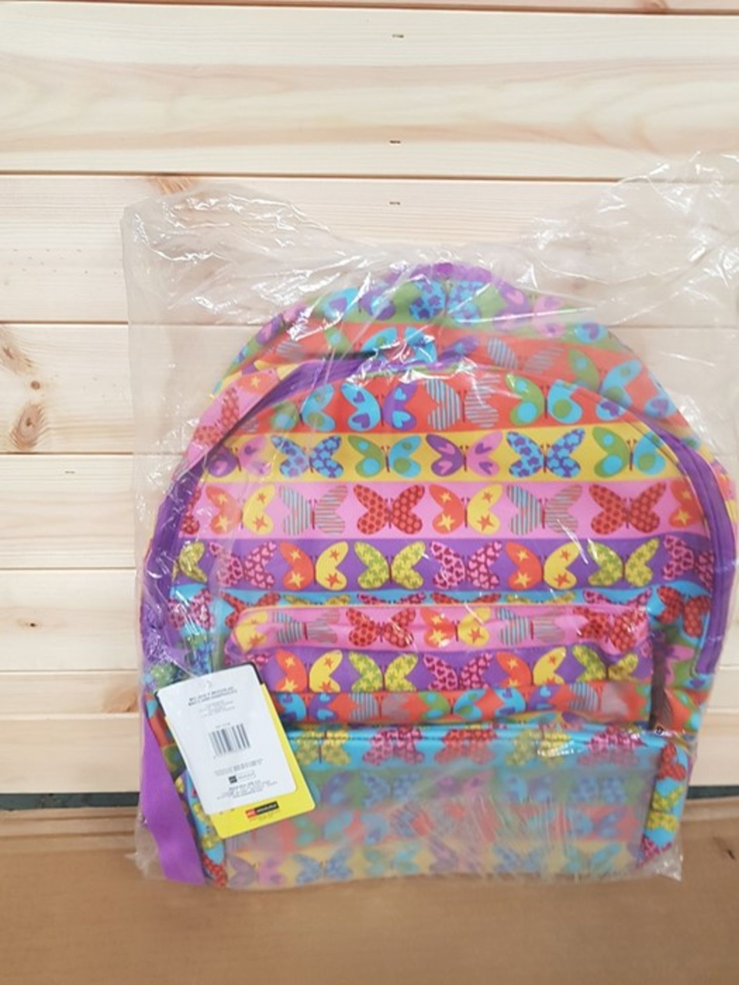 1 AS NEW BAGGED MULTICOLOURED BUTTERFLY BACKPACK / RRP £29.99 (PUBLIC VIEWING AVAILABLE)