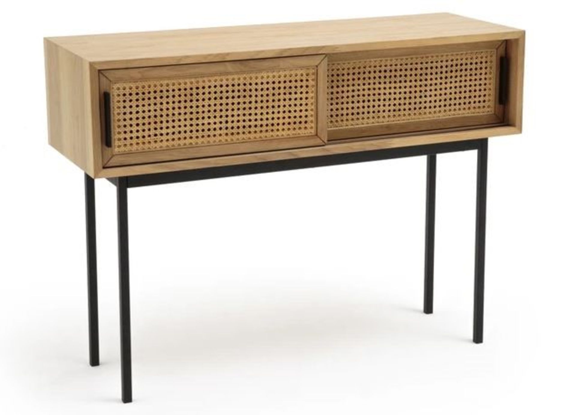 1 GRADE B BOXED WASKA RATTAN OAK CONSOLE TABLE / RRP £399.00 (PUBLIC VIEWING AVAILABLE)