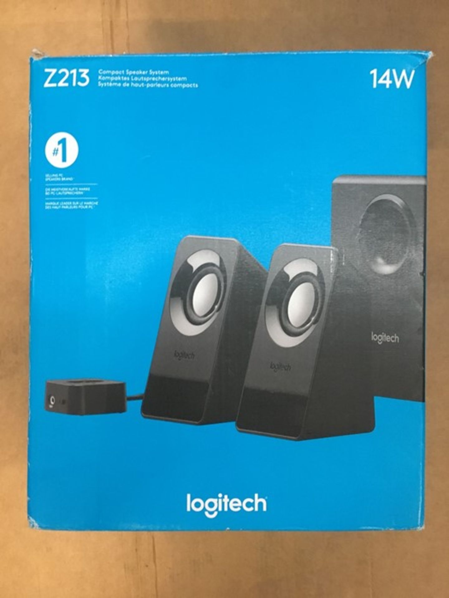 1 BOXED AND UNTESTED LOGITECH COMPACT SPEAKER SYSTEM Z213 / RRP £34.99 / BL - 7812 (PUBLIC VIEWING