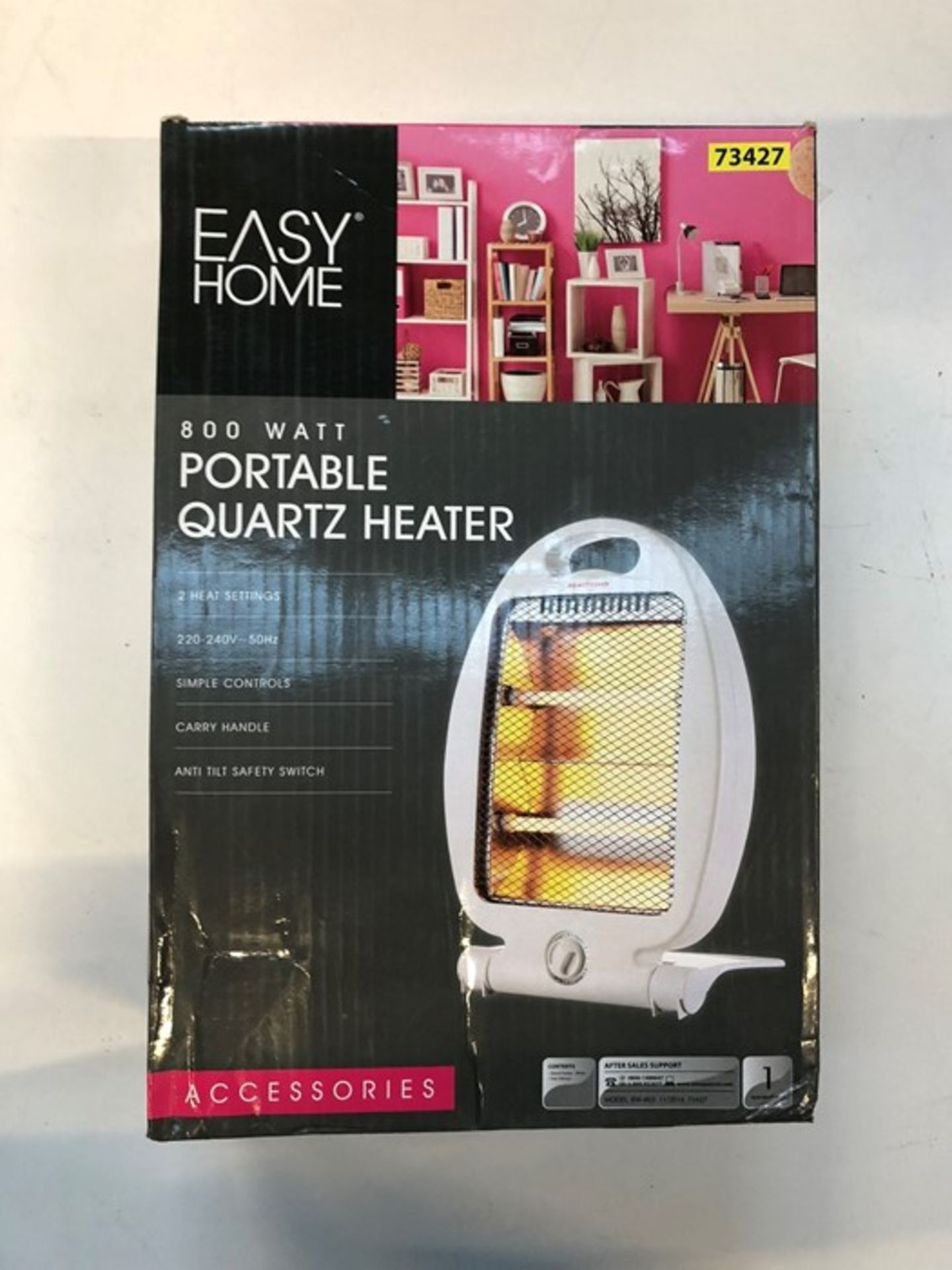 1 BOXED EASYHOME 800 WATT PORTABLE HEATER (PUBLIC VIEWING AVAILABLE)