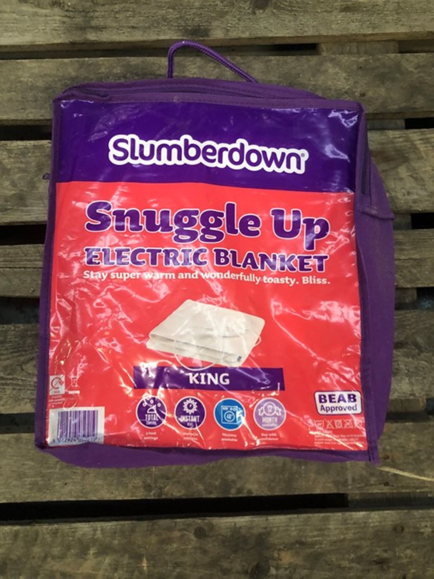 1 BAGGED SLUMBERDOWN KING SIZE SNUGGLE UP ELECTRIC BLANKET / RRP £49.99 (PUBLIC VIEWING AVAILABLE)