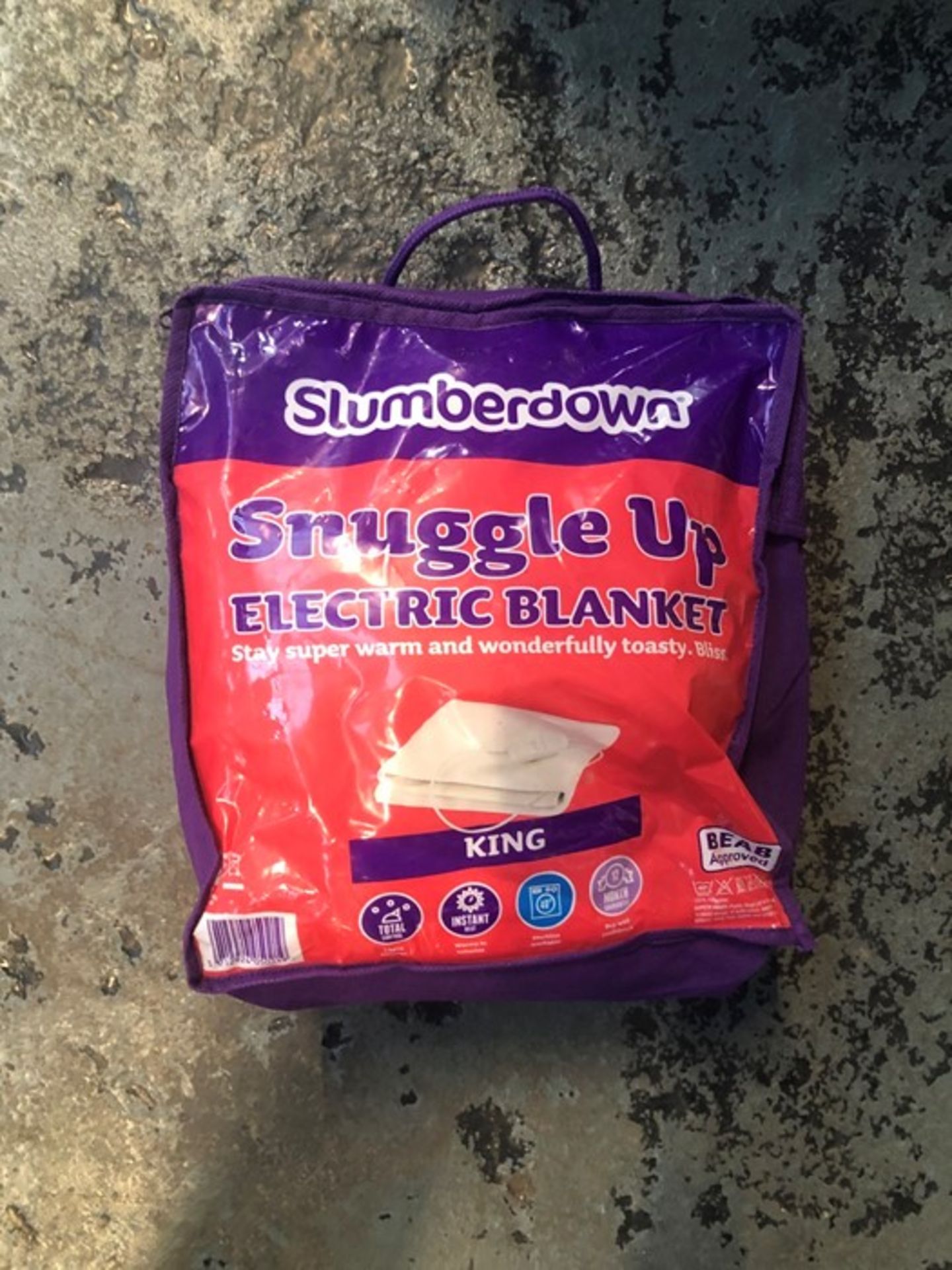 1 BAGGED SLUMBERDOWN KING SIZE SNUGGLE UP ELECTRIC BLANKET / RRP £49.99 (PUBLIC VIEWING AVAILABLE)