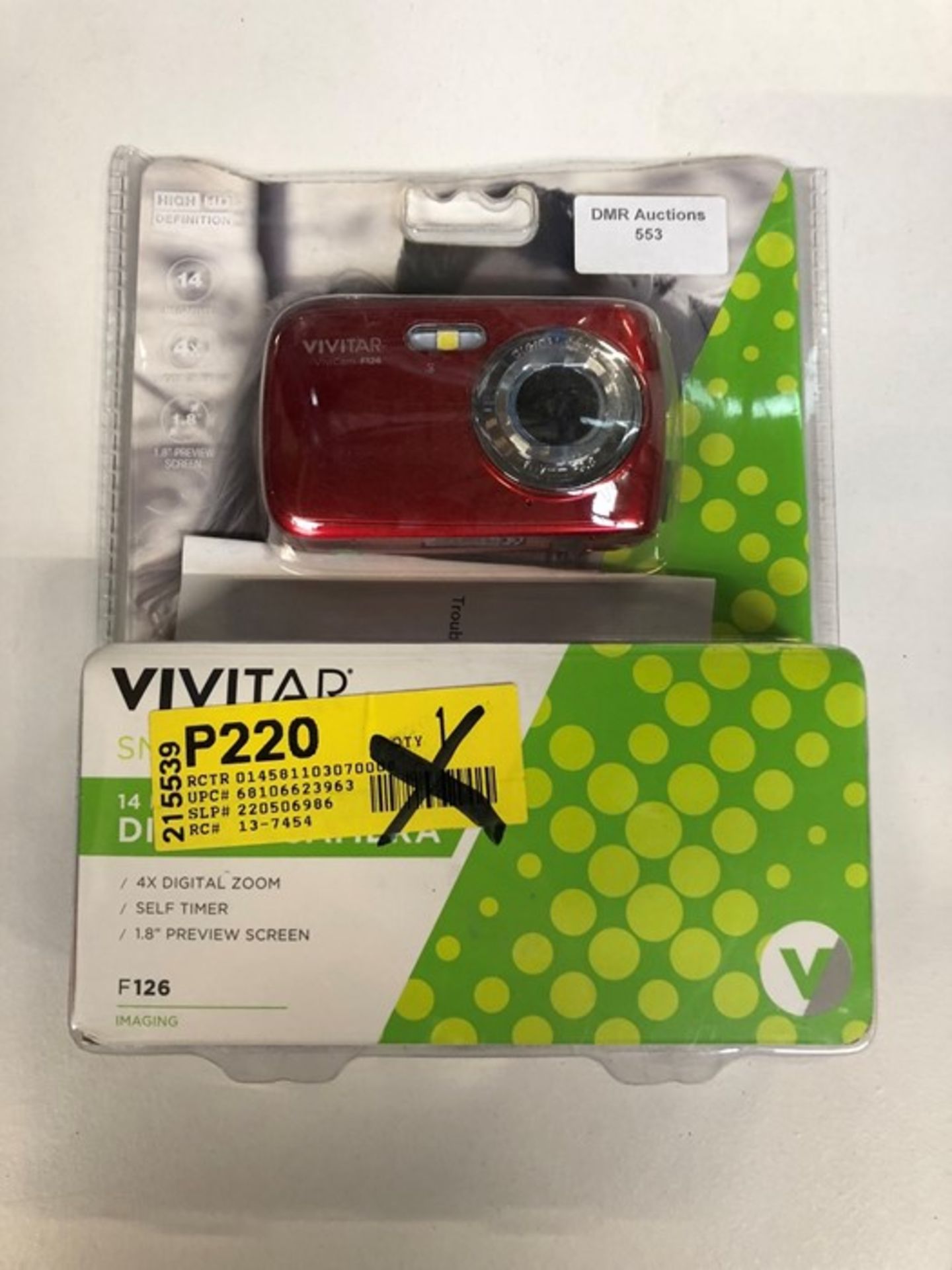 1 VIVITAR F126 SNAP A PIC 14 MEGAPIXEL DIGITAL CAMERA IN RED / RRP £50 / BL - 5539 (PUBLIC VIEWING