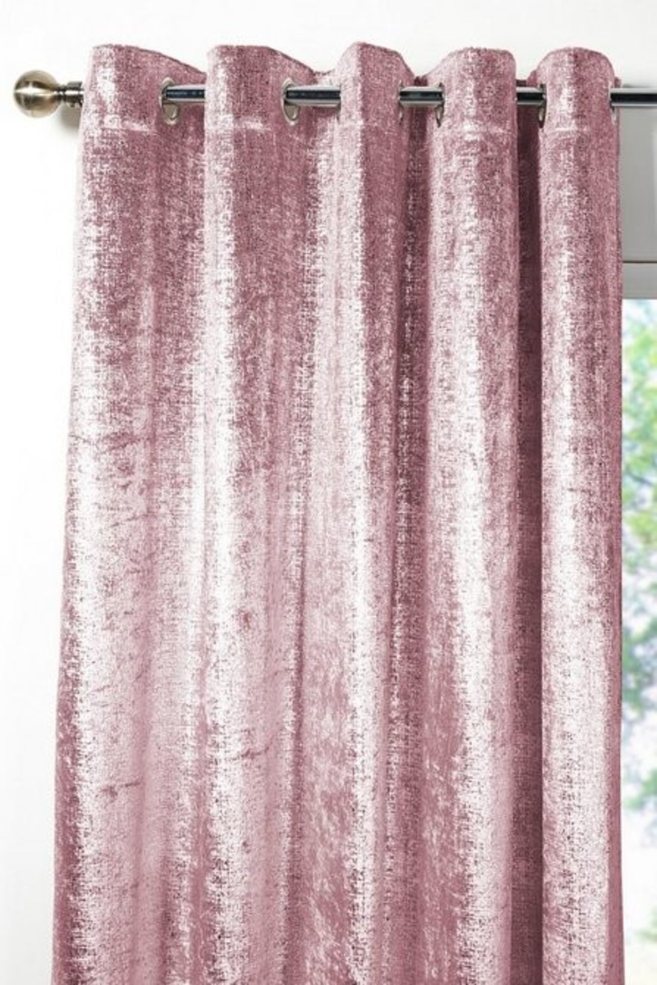 1 BAGGED PAIR OF VENUS METALLIC VELVET CURTAINS / 66 X 90 / RRP £54.99 (PUBLIC VIEWING AVAILABLE) - Image 2 of 2