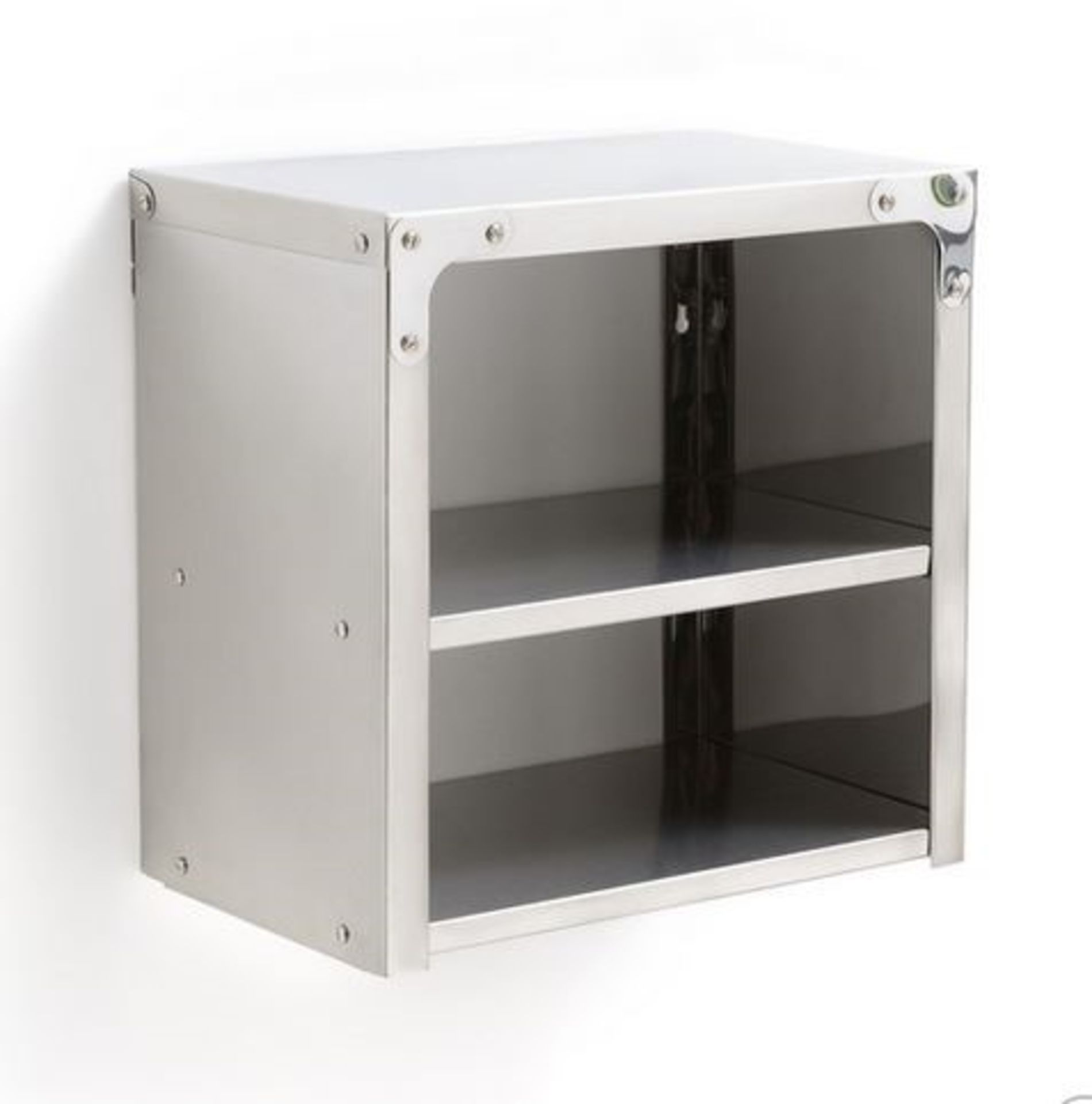 1 BOXED GRADE A, ETAGERE MURALE CHROME SHELF IN WHITE / RRP £155.00 (PUBLIC VIEWING AVAILABLE)