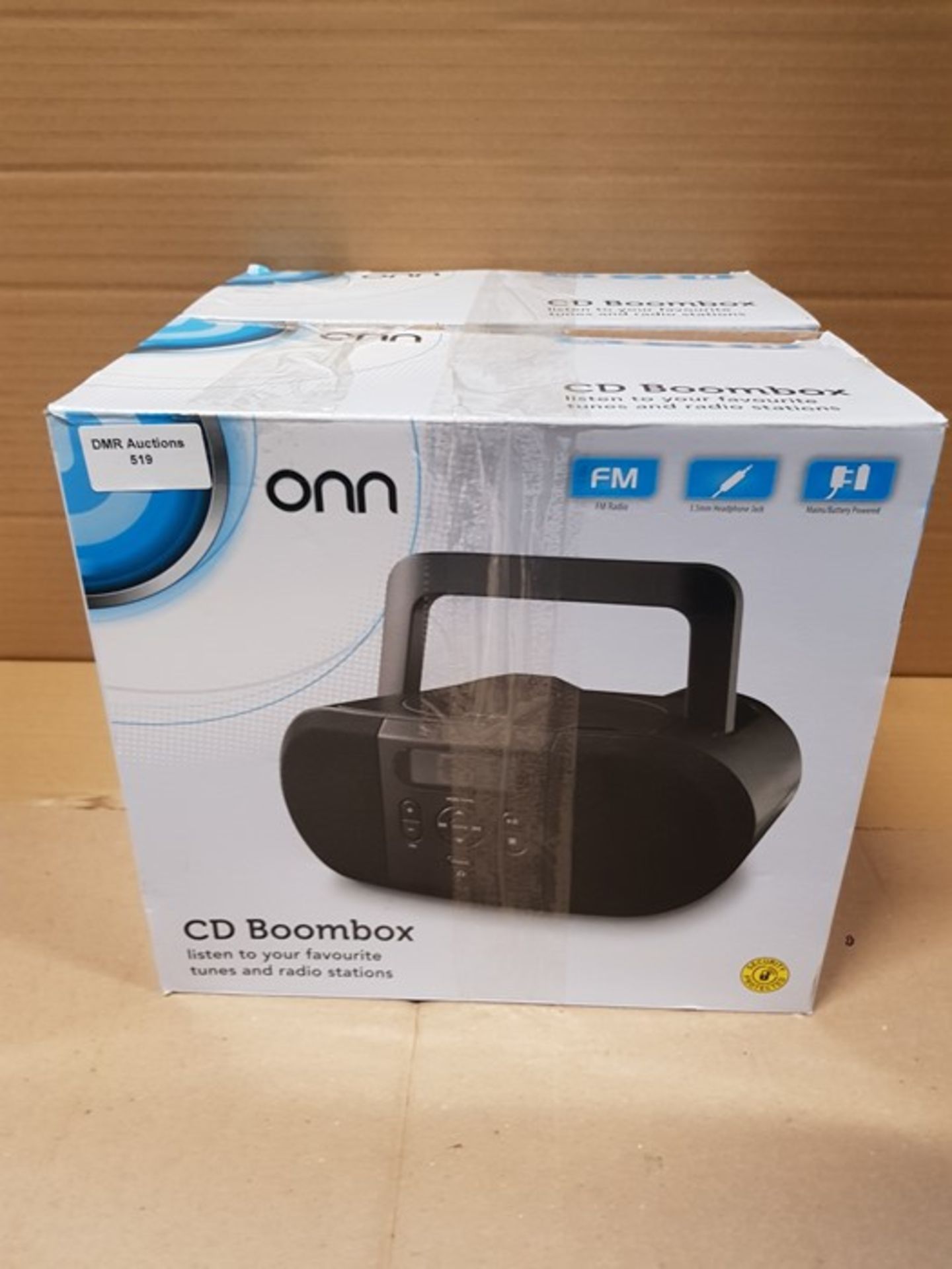 1 LOT TO CONTAIN 2 BOXED ONN AM/FM CD BOOMBOXES IN BLACK / RRP £33.90 / BL - 8740 (PUBLIC VIEWING