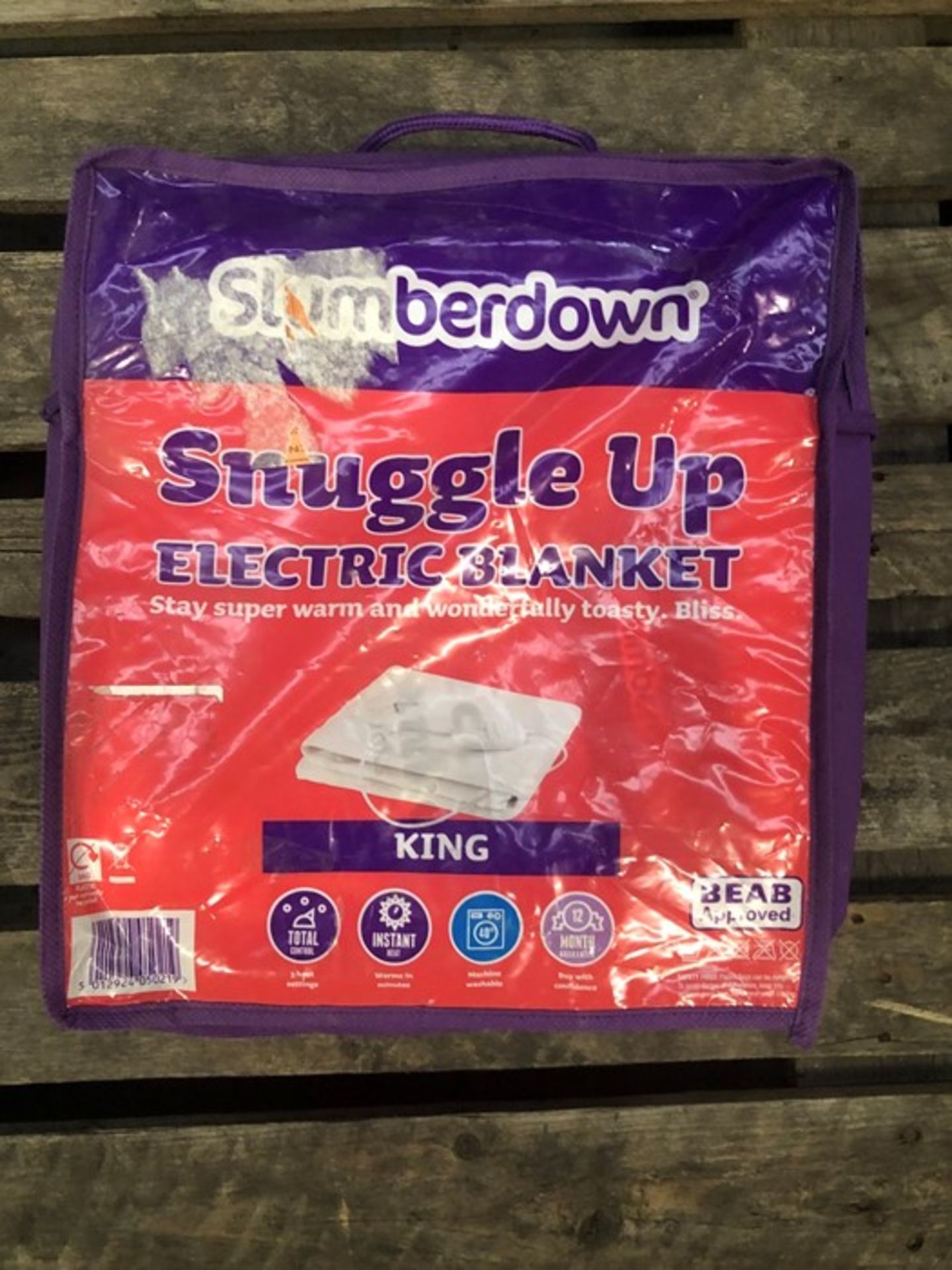 1 BAGGED SLUMBERDOWN KING SIZE SNUGGLE UP ELECTRIC BLANKET / RRP £49.99 (PUBLIC VIEWING AVAILABLE)