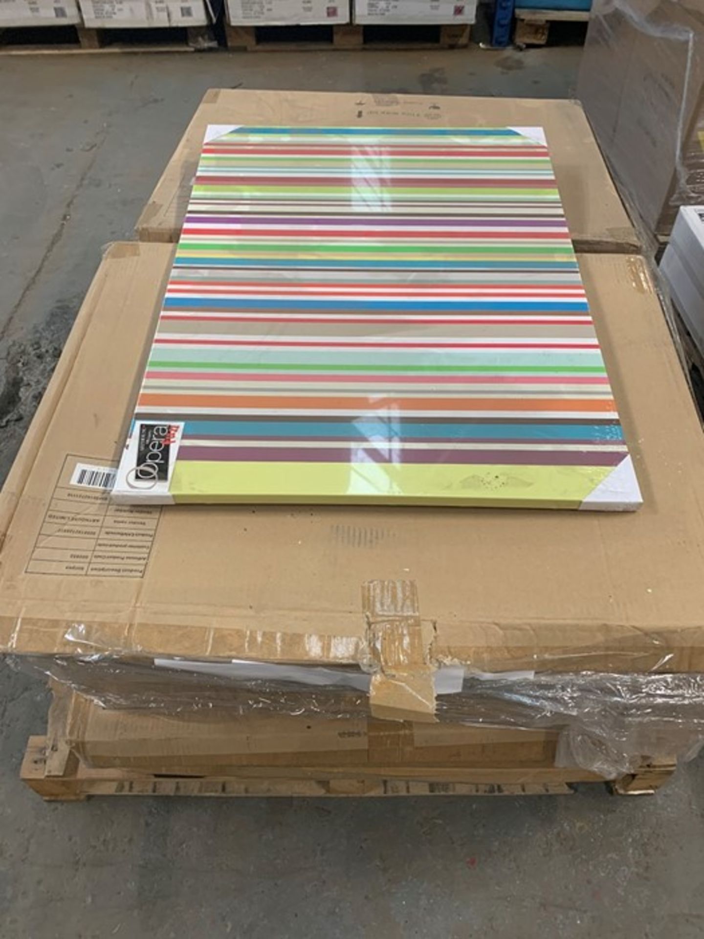 1 LOT TO CONTAIN APPROX 12 AS NEW BOXES OF "STRIPES" CANVASES / APPROX 4 CANVASES PER BOX / RRP £