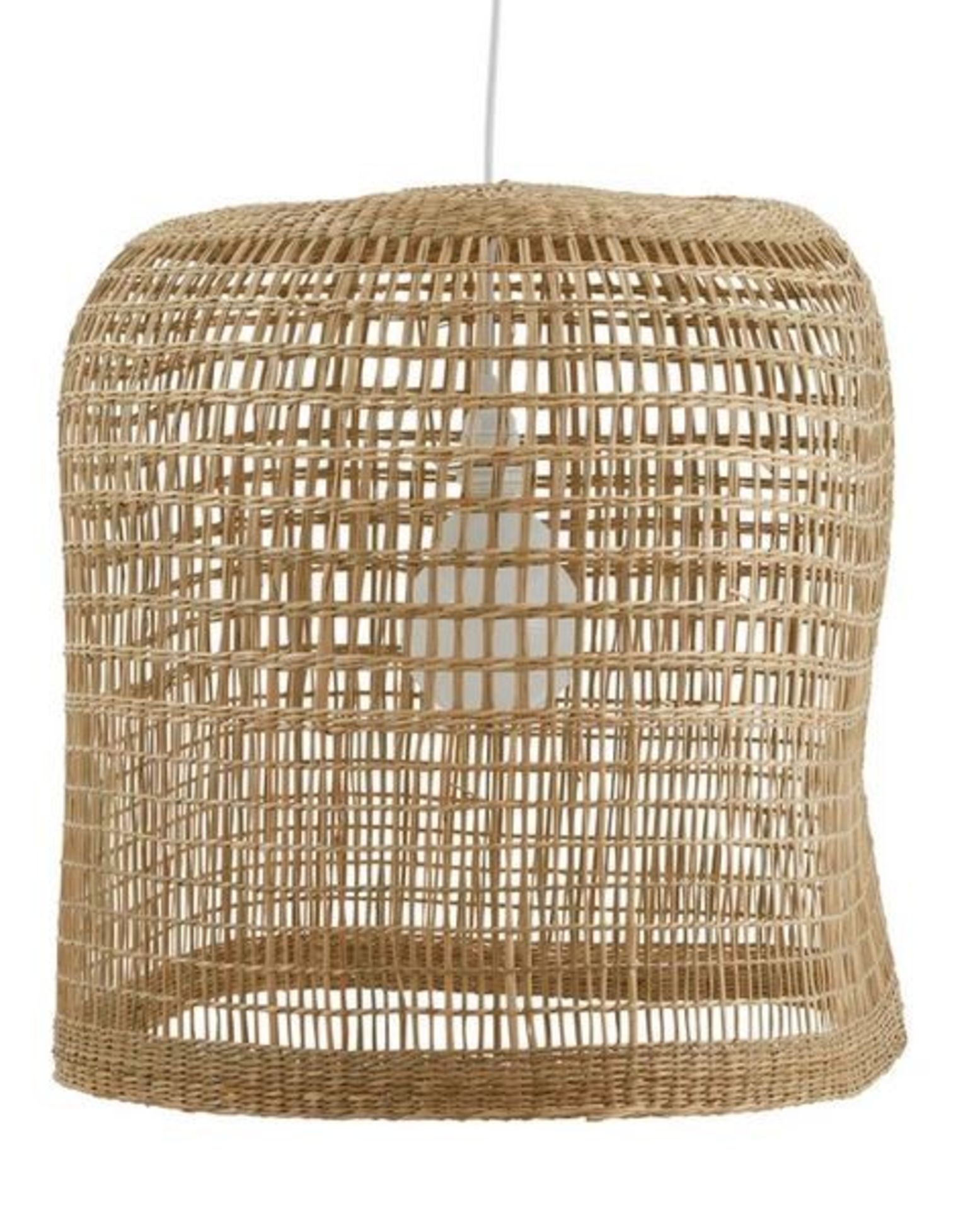 1 GRADE A PARVATI BASKET STYLE BRAIDED WICKER LIGHTSHADE / RRP £130.00 (PUBLIC VIEWING AVAILABLE)