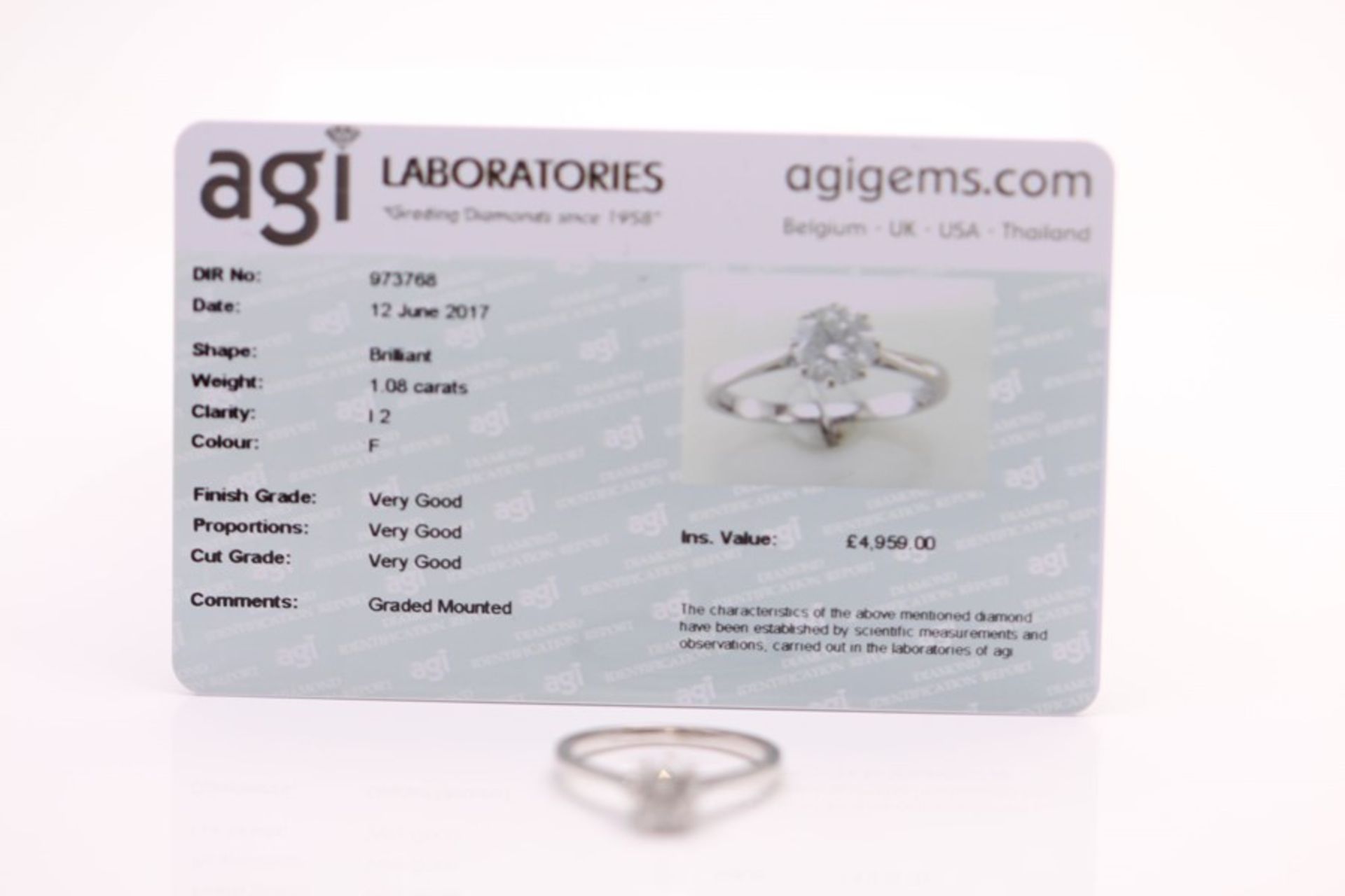 18CT WHITE GOLD LADIES DIAMOND SOLITAIRE RING - Image 4 of 4