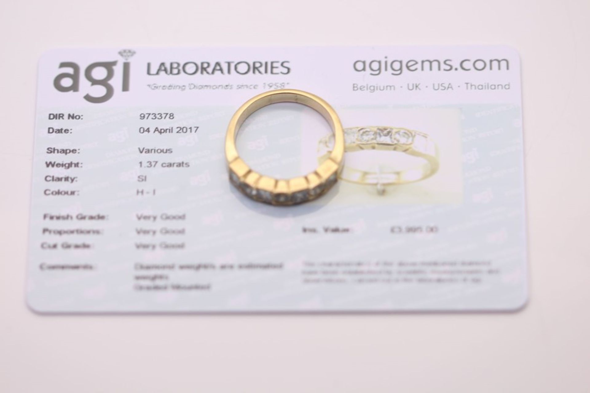 18CT YELLOW GOLD LADIES DIAMOND HALF ETERNITY RING - Image 4 of 4