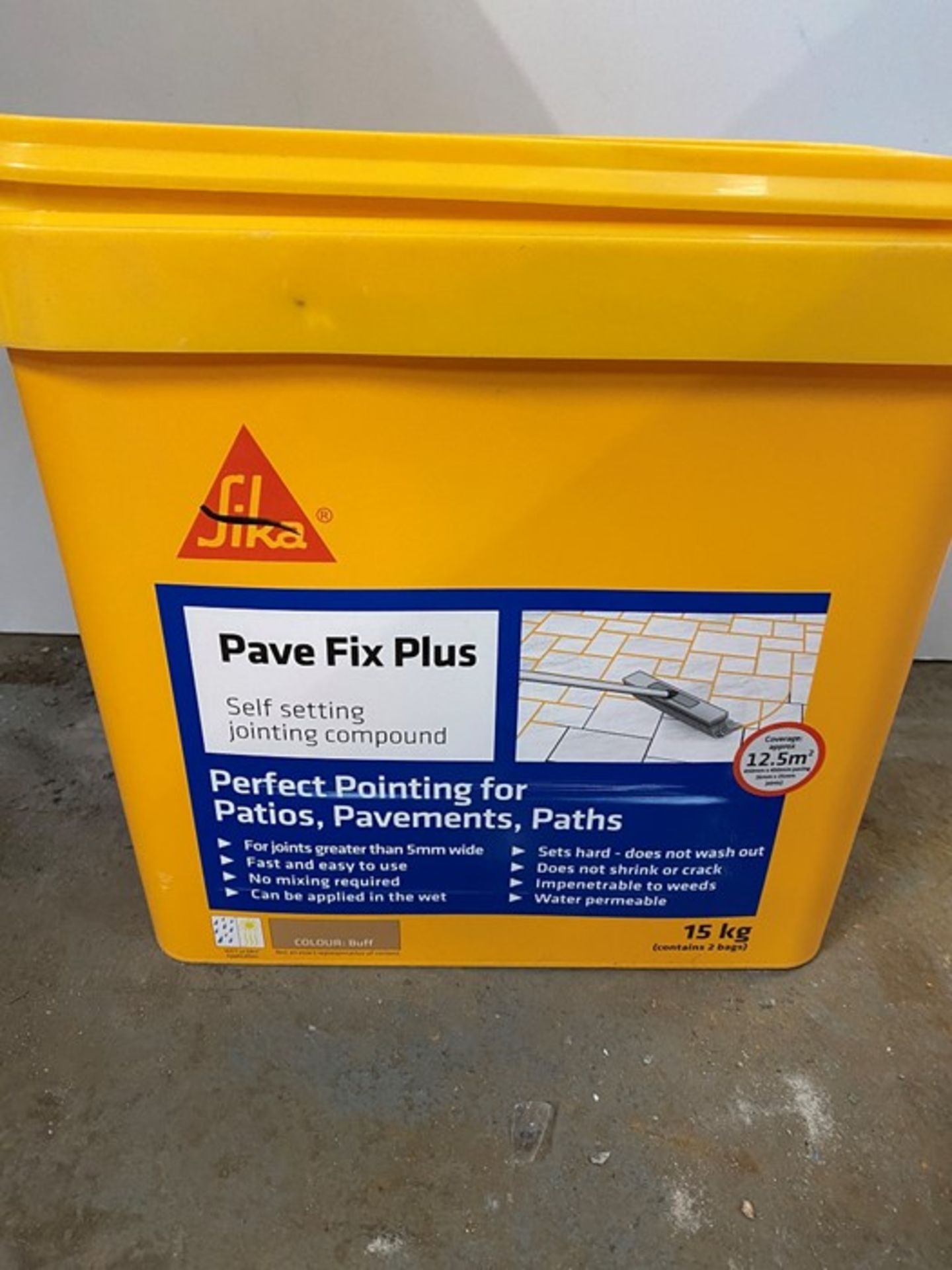 1 SIKA PAVE FIX PLUS BUFF 15KG / RRP £35.25 / PN - 701 (PUBLIC VIEWING AVAILABLE)