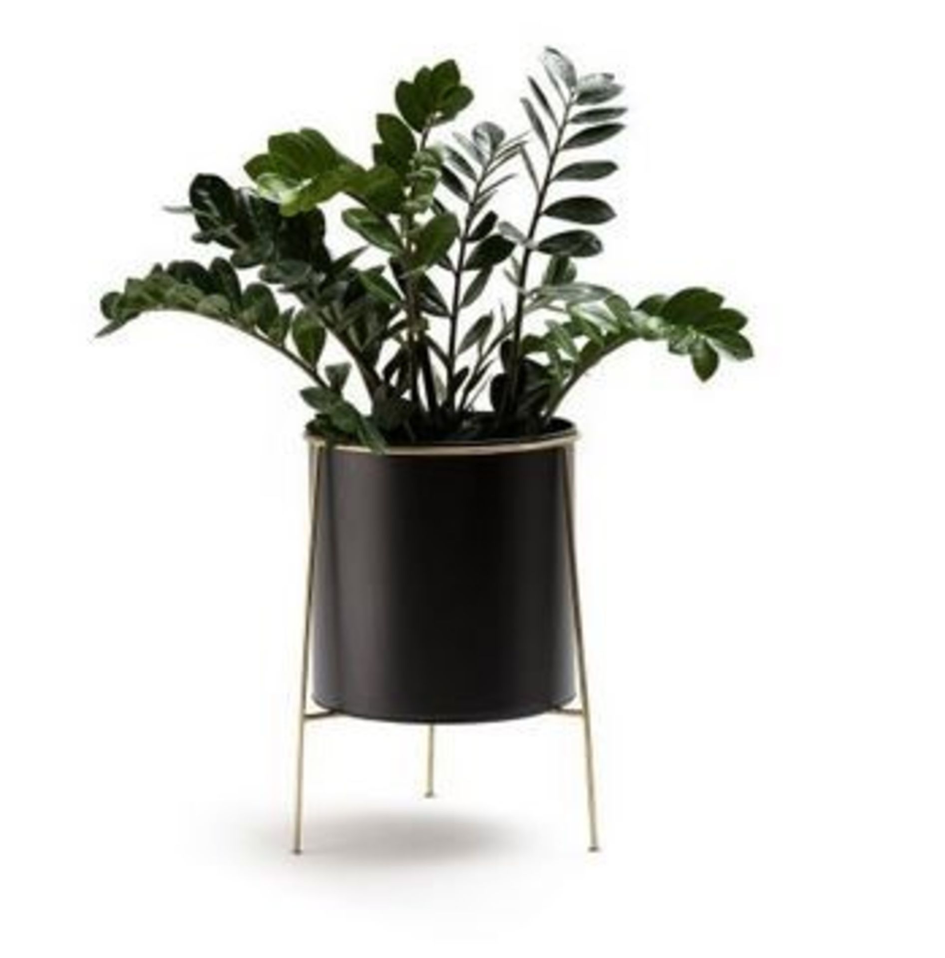 1 BOXED GRADE A INAYA METAL AND BRASS PLANTER IN BLACK/GOLD / RRP £60.00 (PUBLIC VIEWING AVAILABLE)