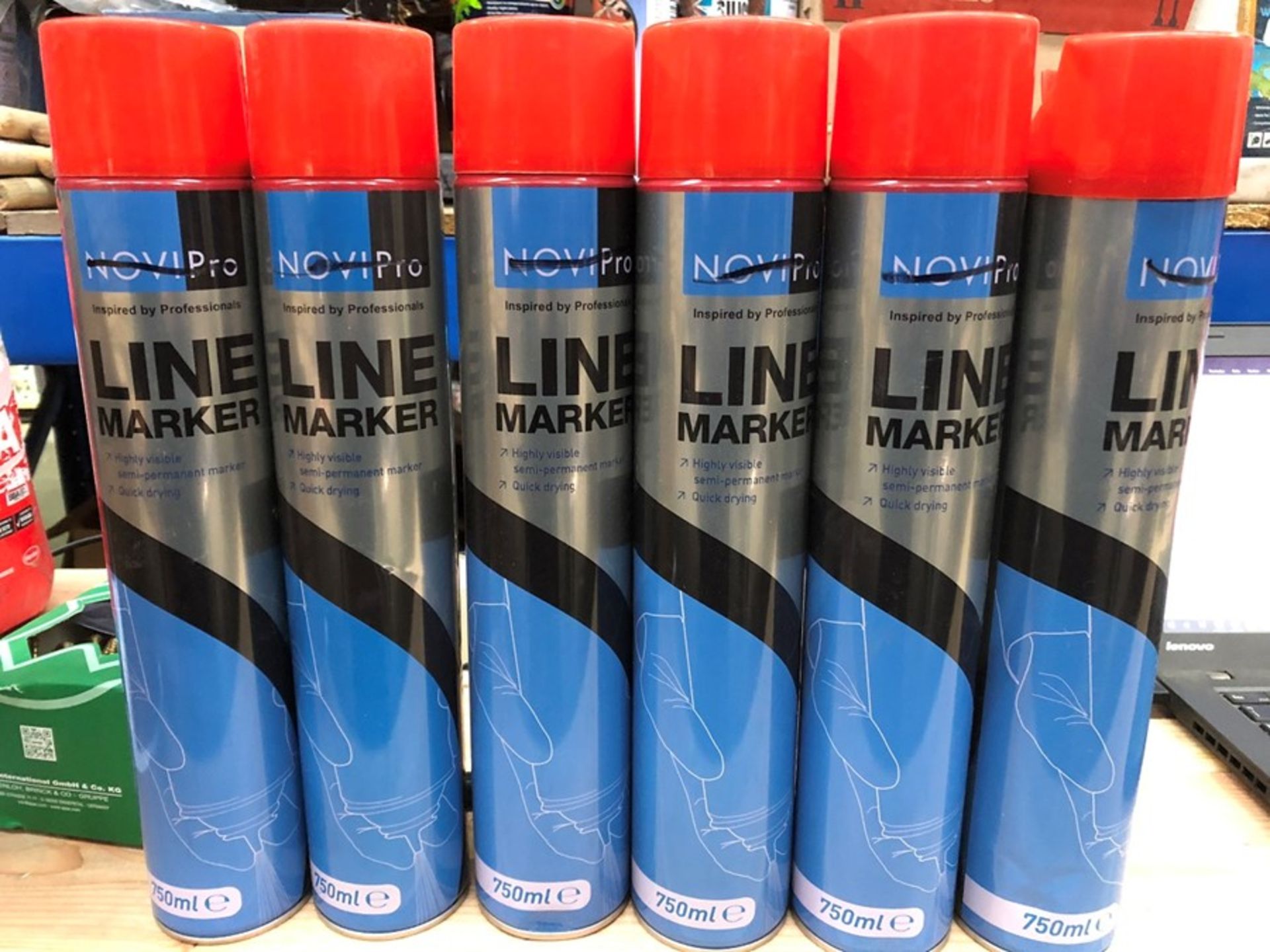 1 LOT TO CONTAIN 6 750ML BOTTLES OF NOVIPRO RED LINE MARKER / RRP £28.80 **ONE BOTTLE HAS TIP