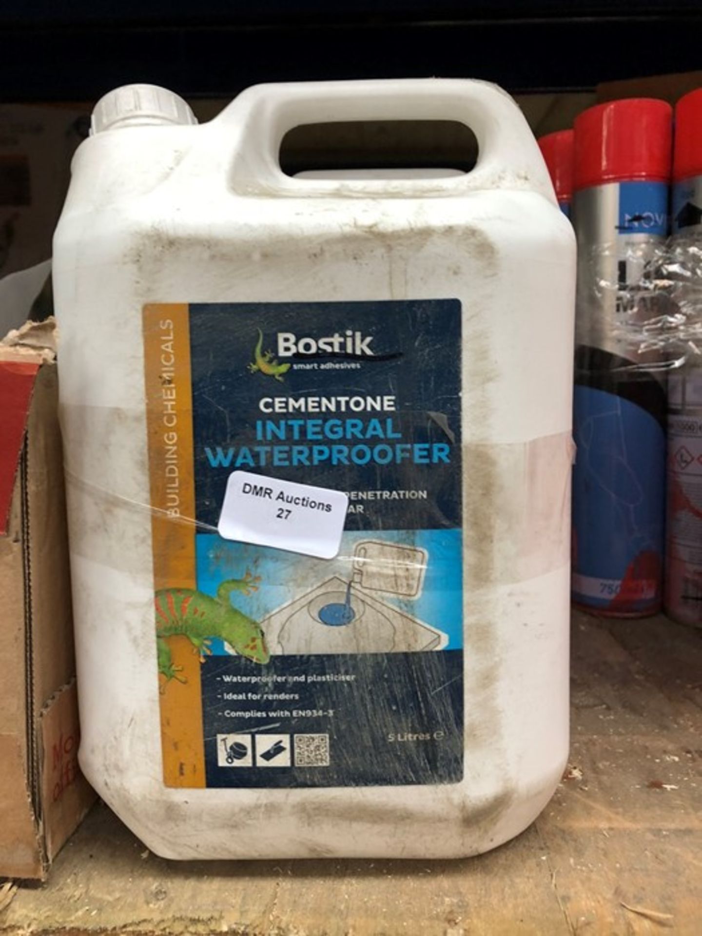 1 LOT TO CONTAIN 4 BOTTLRES OF 5 LITRE BOSTIK CEMENTONE INTEGRAL WATERPROOFER / RRP £56.00 / PN -