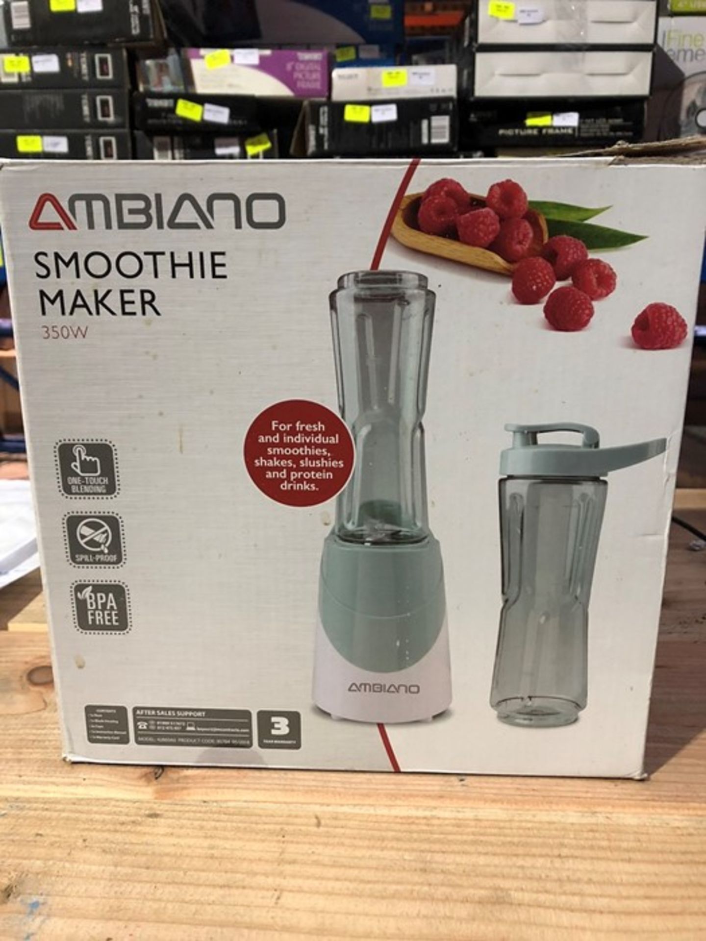 1 BOXED AMBIANO SMOOTHIE MAKER IN GREY / RRP £14.99 (PUBLIC VIEWING AVAILABLE)