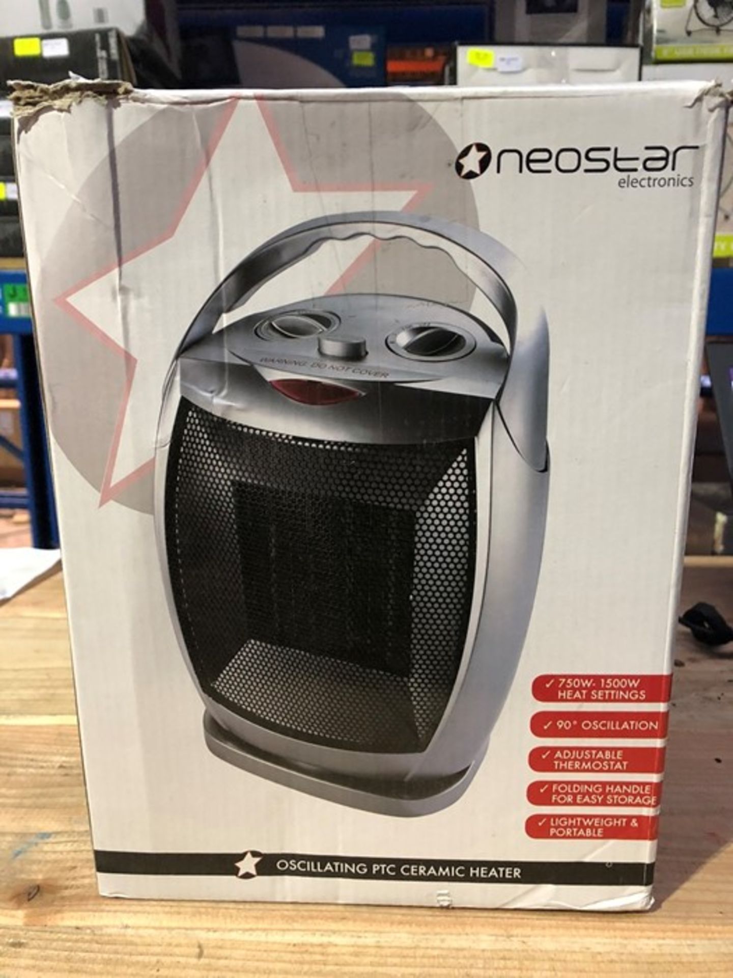 1 BOXED NEOSTAR ELECTRONICS OSCILLATING PTC CERAMIC HEATER / RRP £24.99 (PUBLIC VIEWING AVAILABLE)