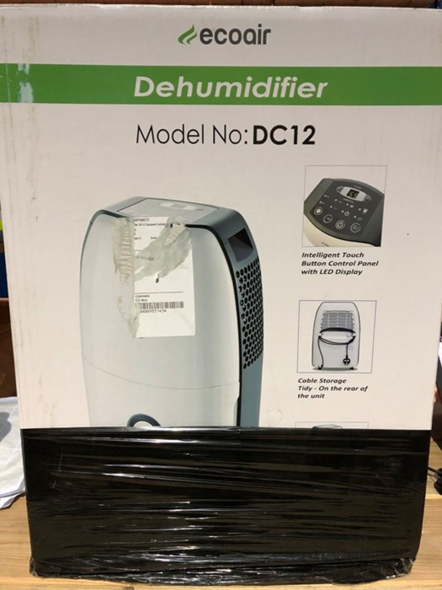 1 BOXED ECOAIR DEHUMIDIFIER - DC12 / RRP £139.98 (PUBLIC VIEWING AVAILABLE)