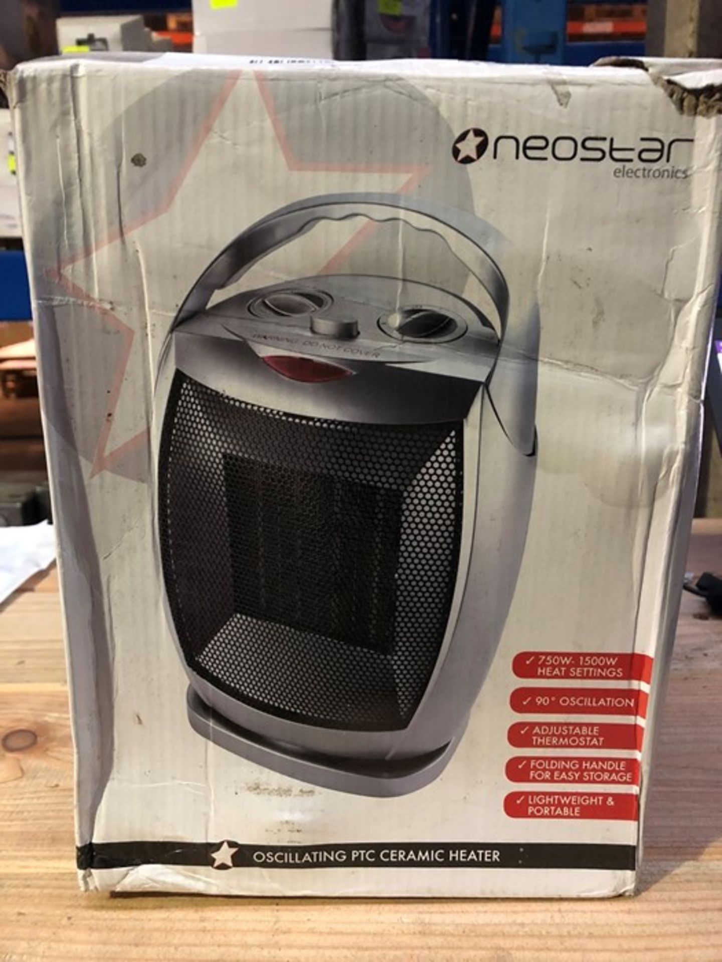 1 BOXED NEOSTAR ELECTRONICS OSCILLATING PTC CERAMIC HEATER / RRP £24.99 (PUBLIC VIEWING AVAILABLE)