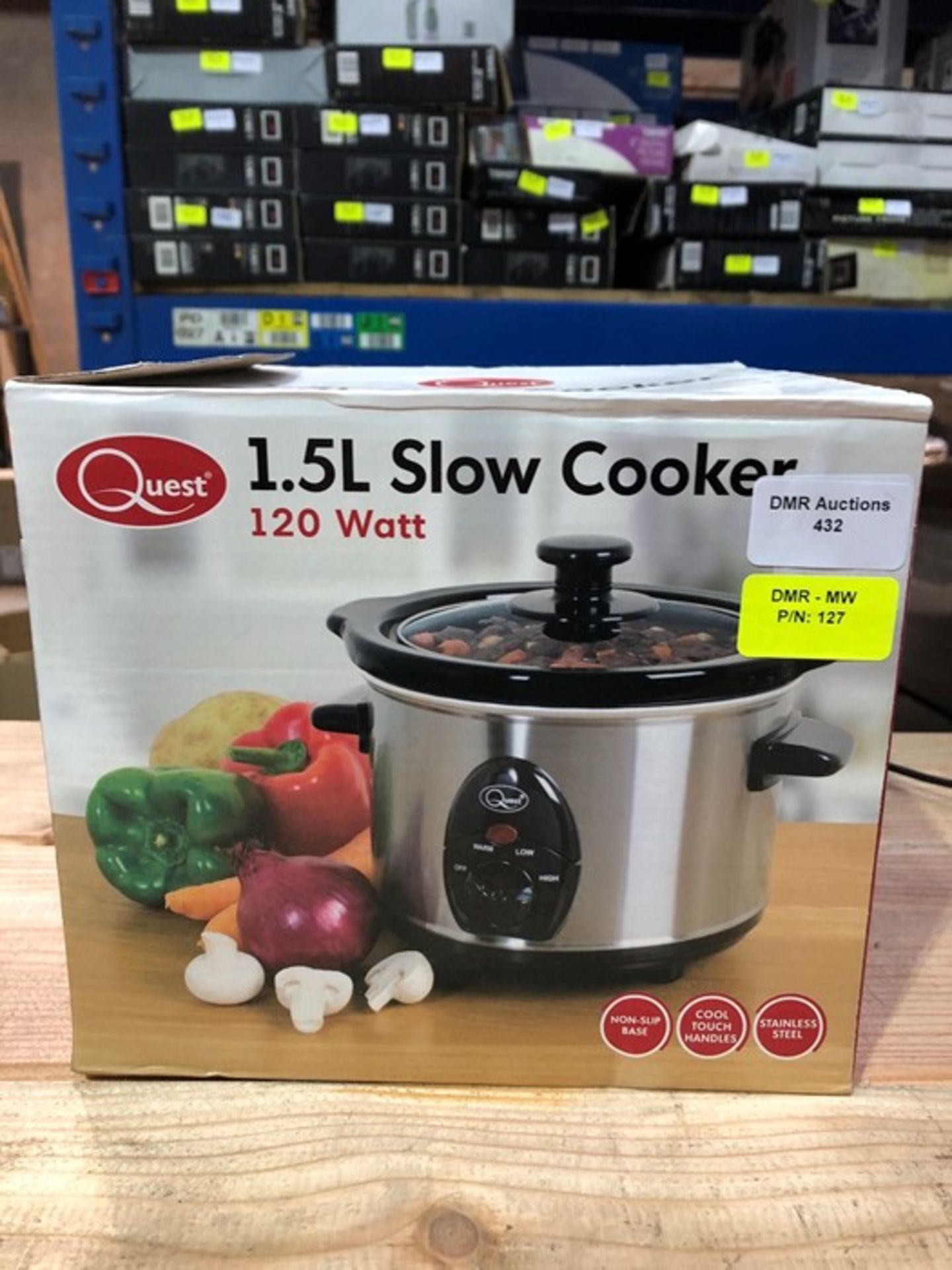 1 BOXED QUEST 1.5L 120 WATT SLOW COOKER / RRP £15.99 (PUBLIC VIEWING AVAILABLE)