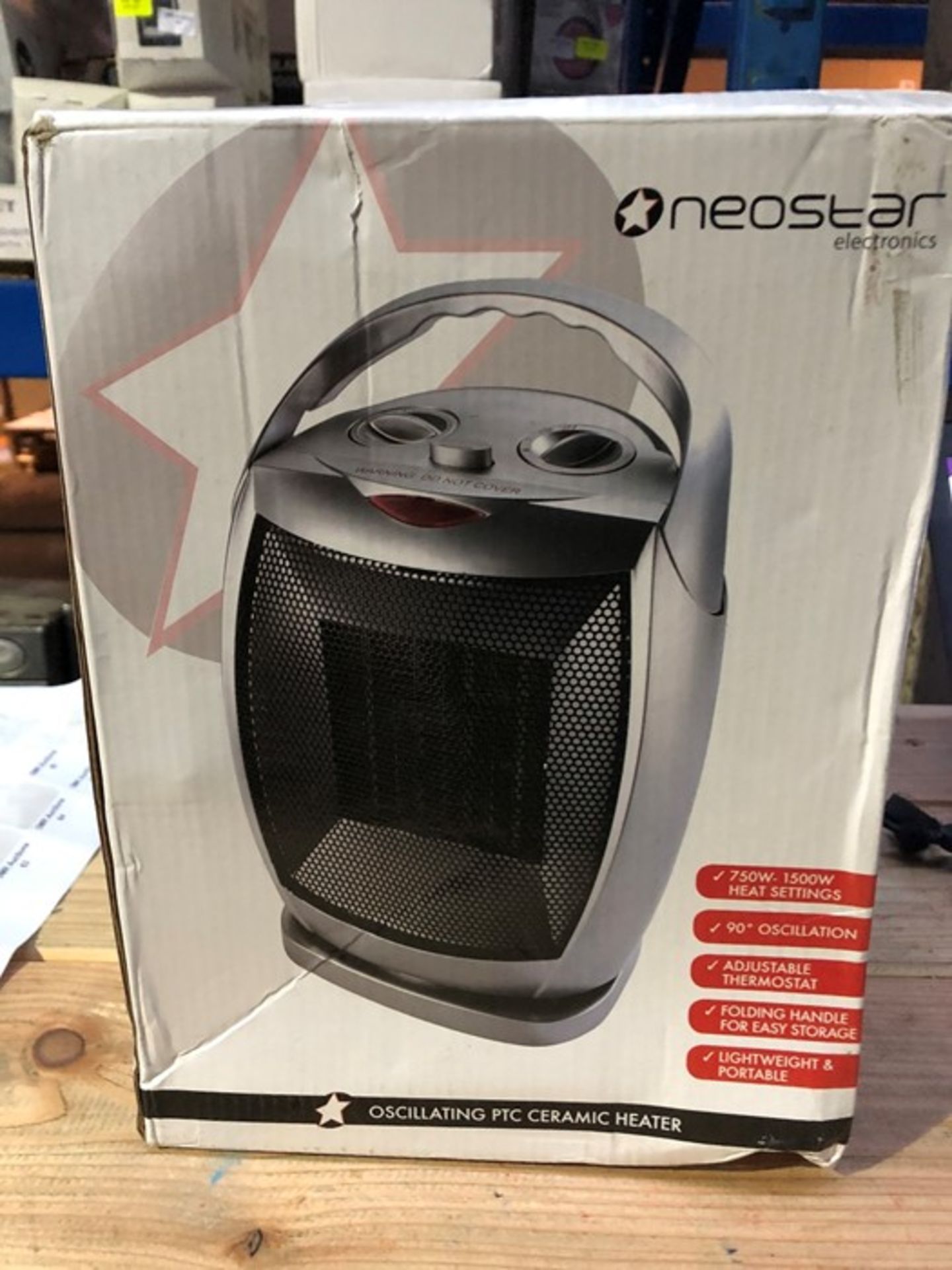 1 BOXED NEOSTAR ELECTRONICS OSCILLATING PTC CERAMIC HEATER / RRP £24.99 (PUBLIC VIEWING AVAILABLE)