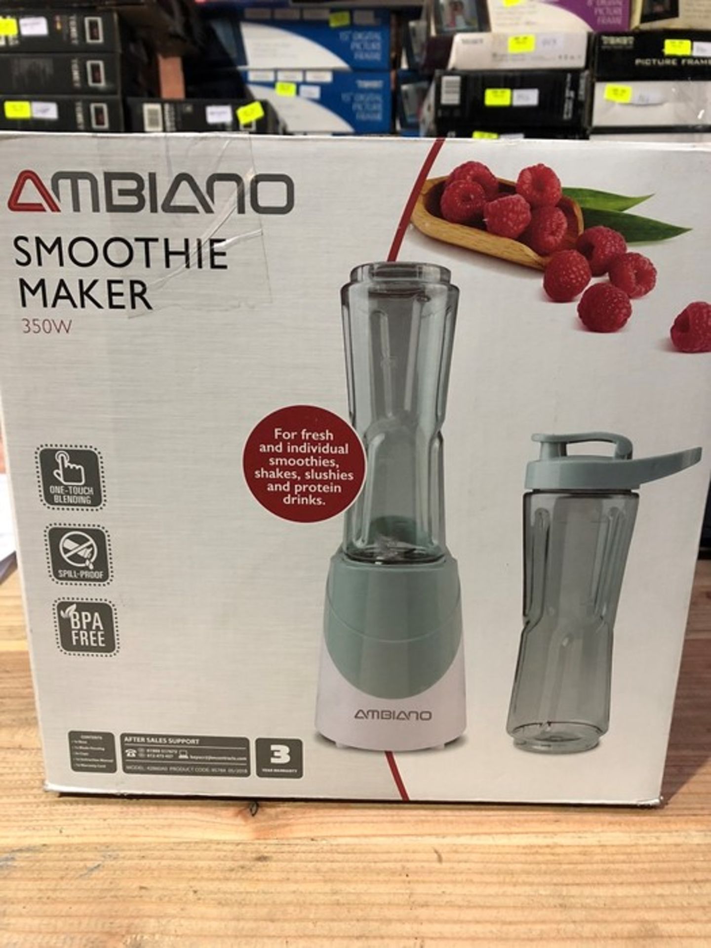 1 BOXED AMBIANO SMOOTHIE MAKER IN GREY / RRP £14.99 (PUBLIC VIEWING AVAILABLE)