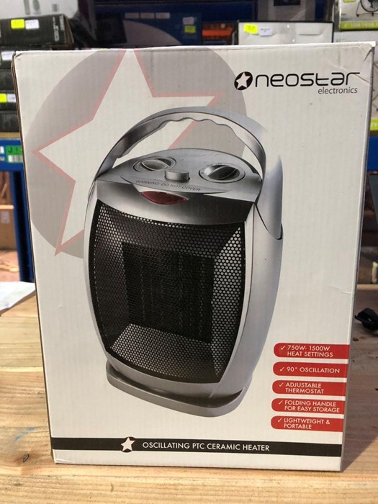 1 BOXED NEOSTAR ELECTRONICS OSCILLATING PTC CERAMIC HEATER / RRP £24.99 (PUBLIC VIEWING AVAILABLE)