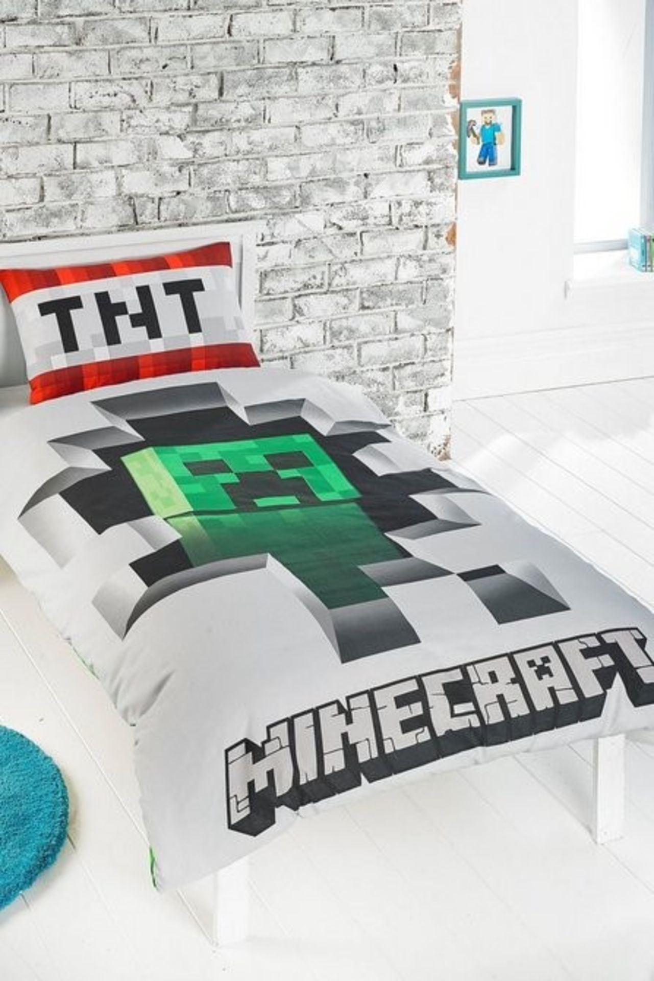 1 BAGGED MINECRAFT DYNAMITE PANEL SINGLE DUVET SET / RRP £19.99 (PUBLIC VIEWING AVAILABLE) - Image 2 of 2