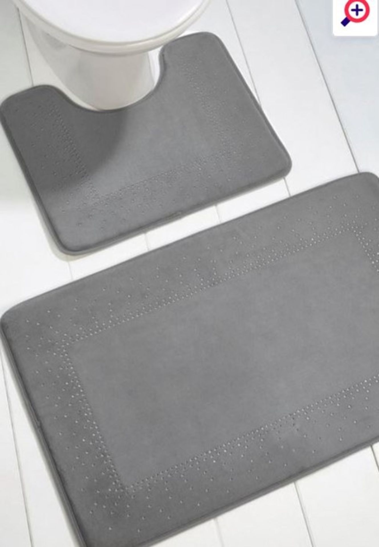 1 AS NEW BAGGED SPARKLE 2 PIECE MEMORY FOAM BATH SET IN GREY / RRP £12.99 (PUBLIC VIEWING - Image 2 of 2