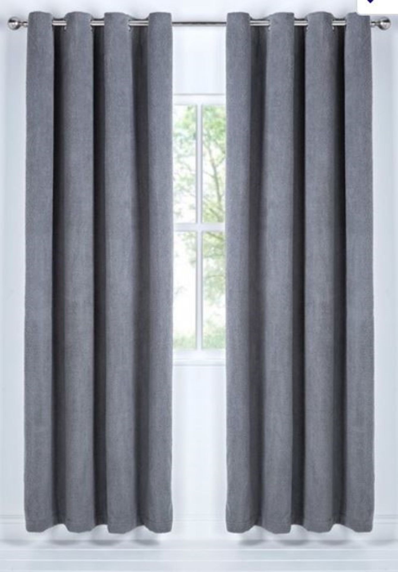 1 AS NEW BAGGED PAIR OF COSY TEDDY BLACKOUT EYELET CURTAINS / SIZE UNKNOWN (PUBLIC VIEWING - Image 2 of 2