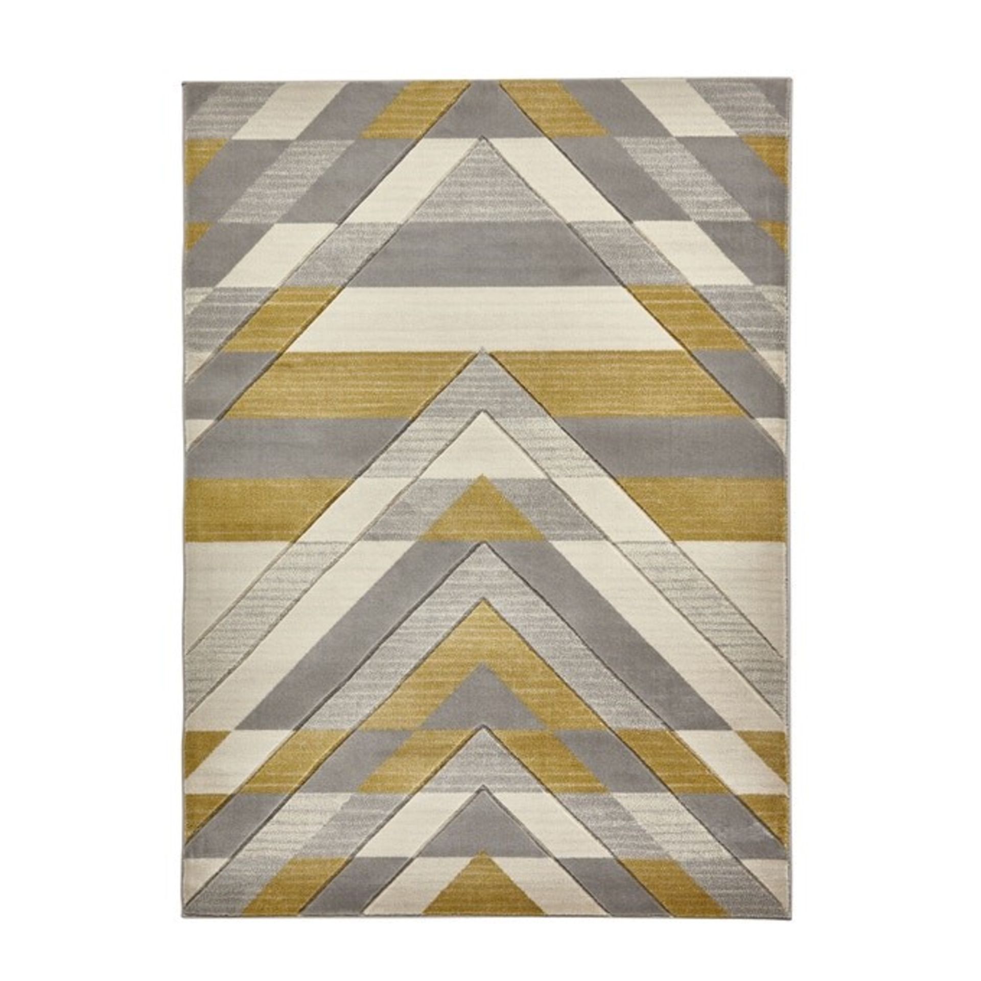 1 GRADE A BAGGED DESIGNER GEOMETRIC CHEVRON RUG IN GREY / 120 X 170CM / RRP £79.00 (PUBLIC VIEWING