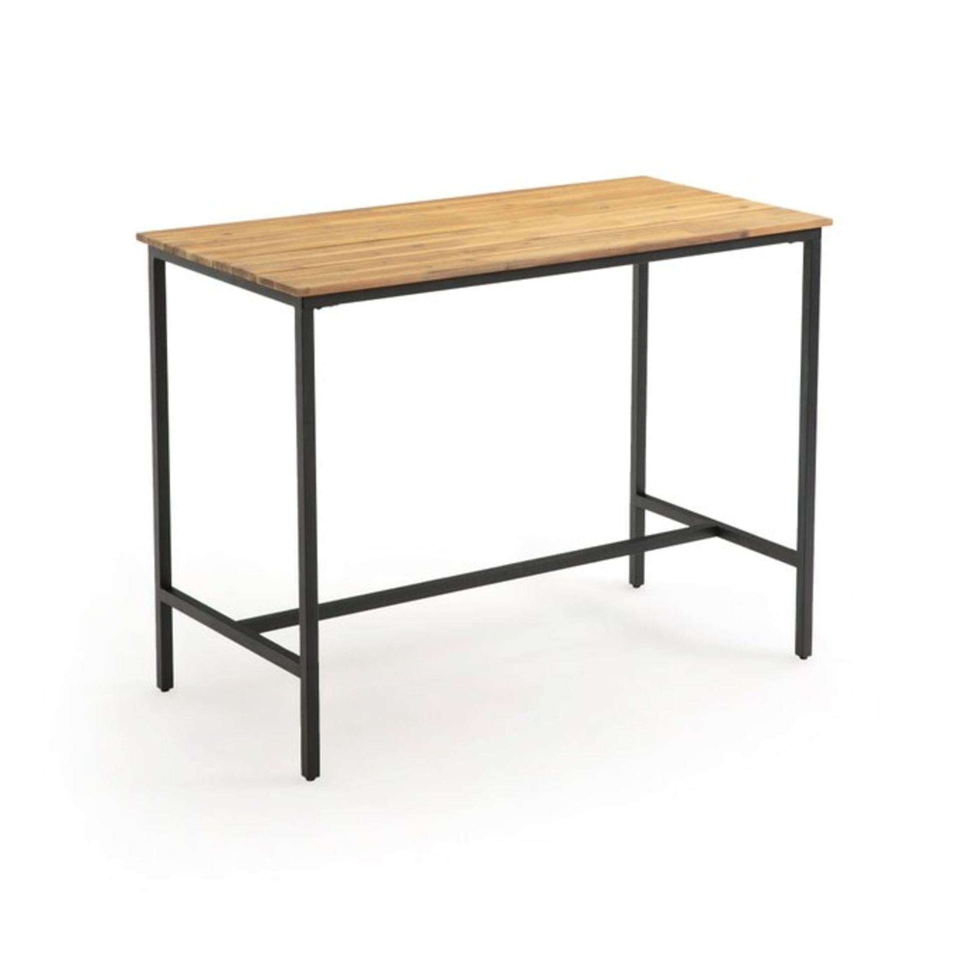 1 GRADE B BOXED DESIGNER METAL GARDEN TABLE IN BLACK / RRP £150.00 (PUBLIC VIEWING AVAILABLE)