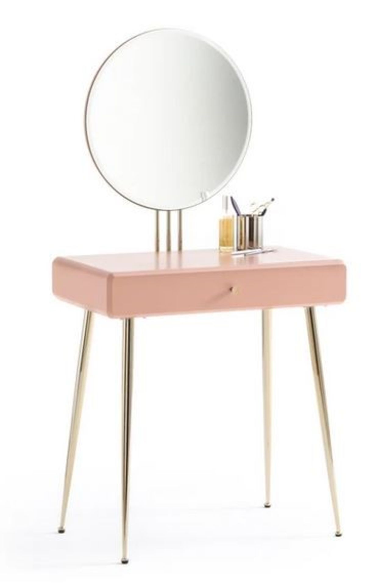 1 GRADE B BOXED DESIGNER CONTEMPORARY DRESSING TABLE IN DUSTY PINK / RRP £270.00 (PUBLIC VIEWING