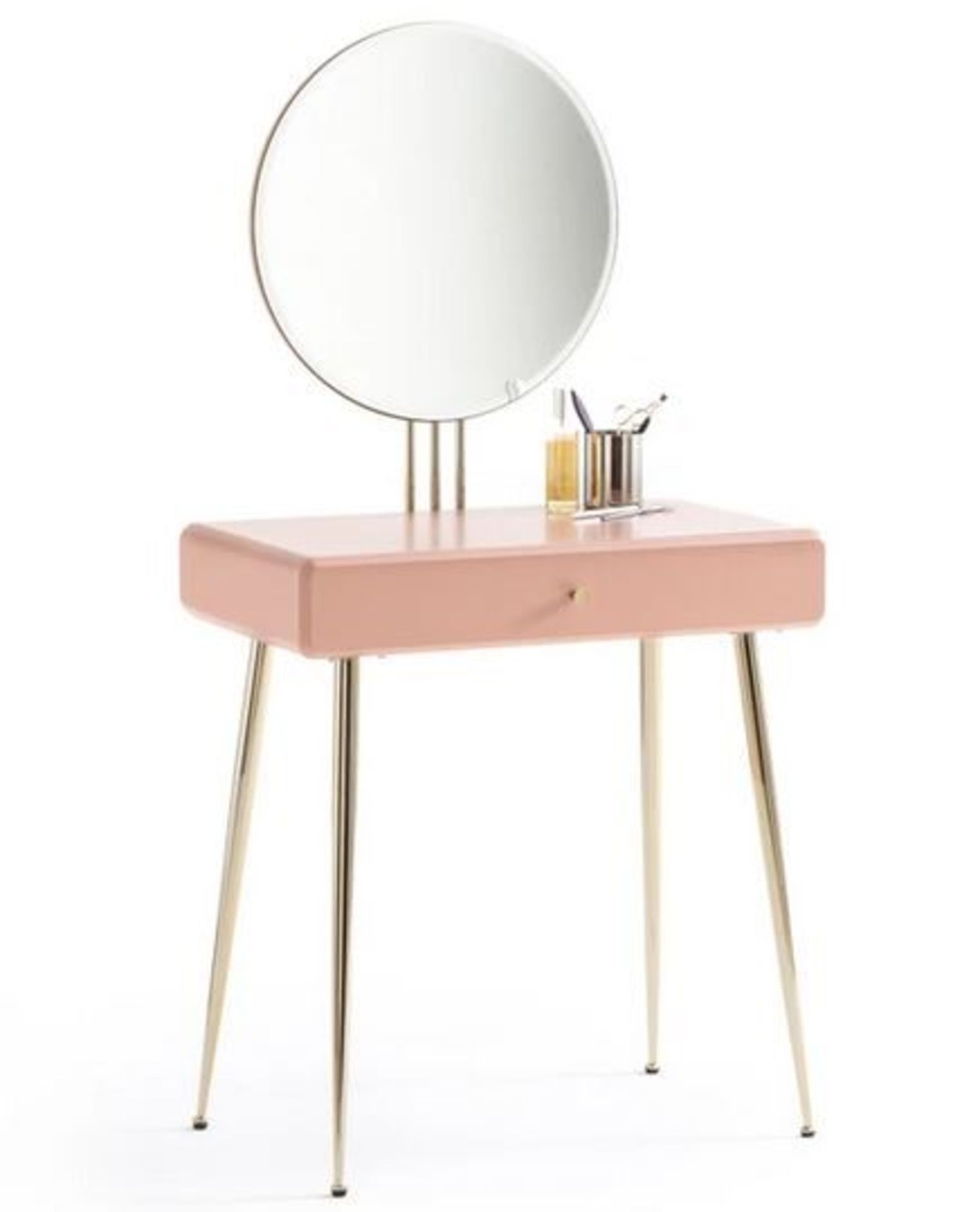 1 GRADE B BOXED DESIGNERTOPIM CONTEMPORARY DRESSING TABLE IN DUSTY PINK / RRP £270.00 (PUBLIC