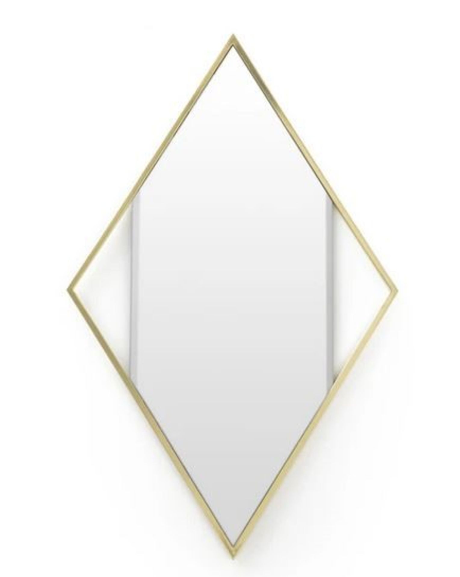 1 GRADE A BOXED DESIGNER REFLET BRASS DIAMOND SHAPED MIRROR IN BRASS / RRP £80.00 (PUBLIC VIEWING