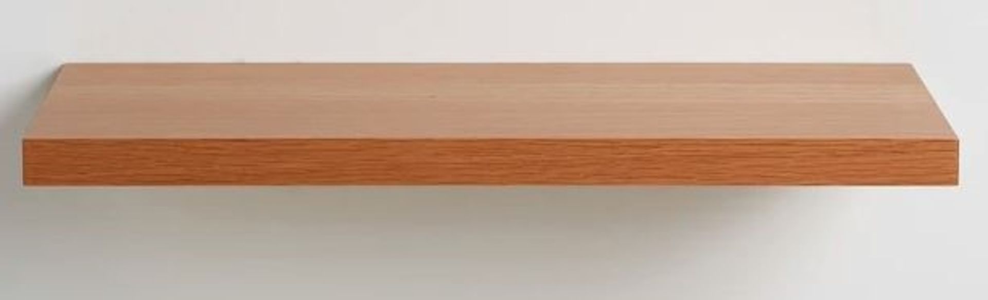 1 GRADE A BOXED DESIGNER BIFACE OAK VENEERED FLOATING SHELF 60CM IN NATURAL / RRP £35.00 (PUBLIC