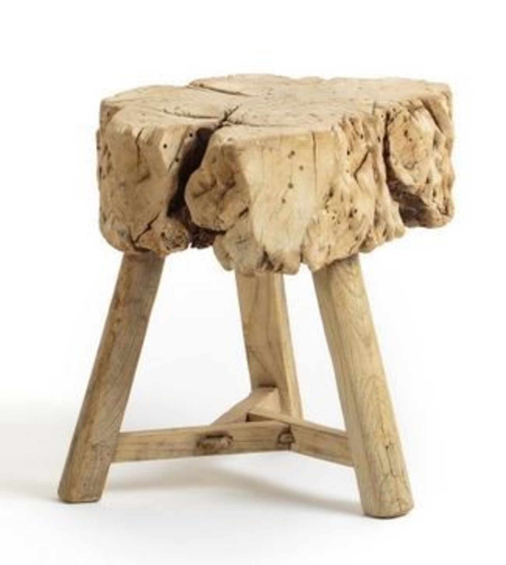 1 BOXED GRADE A DESIGNER AM.PM SUMIKO NATURAL SOILD SIDE TABLE / RRP £299.00 (PUBLIC VIEWING