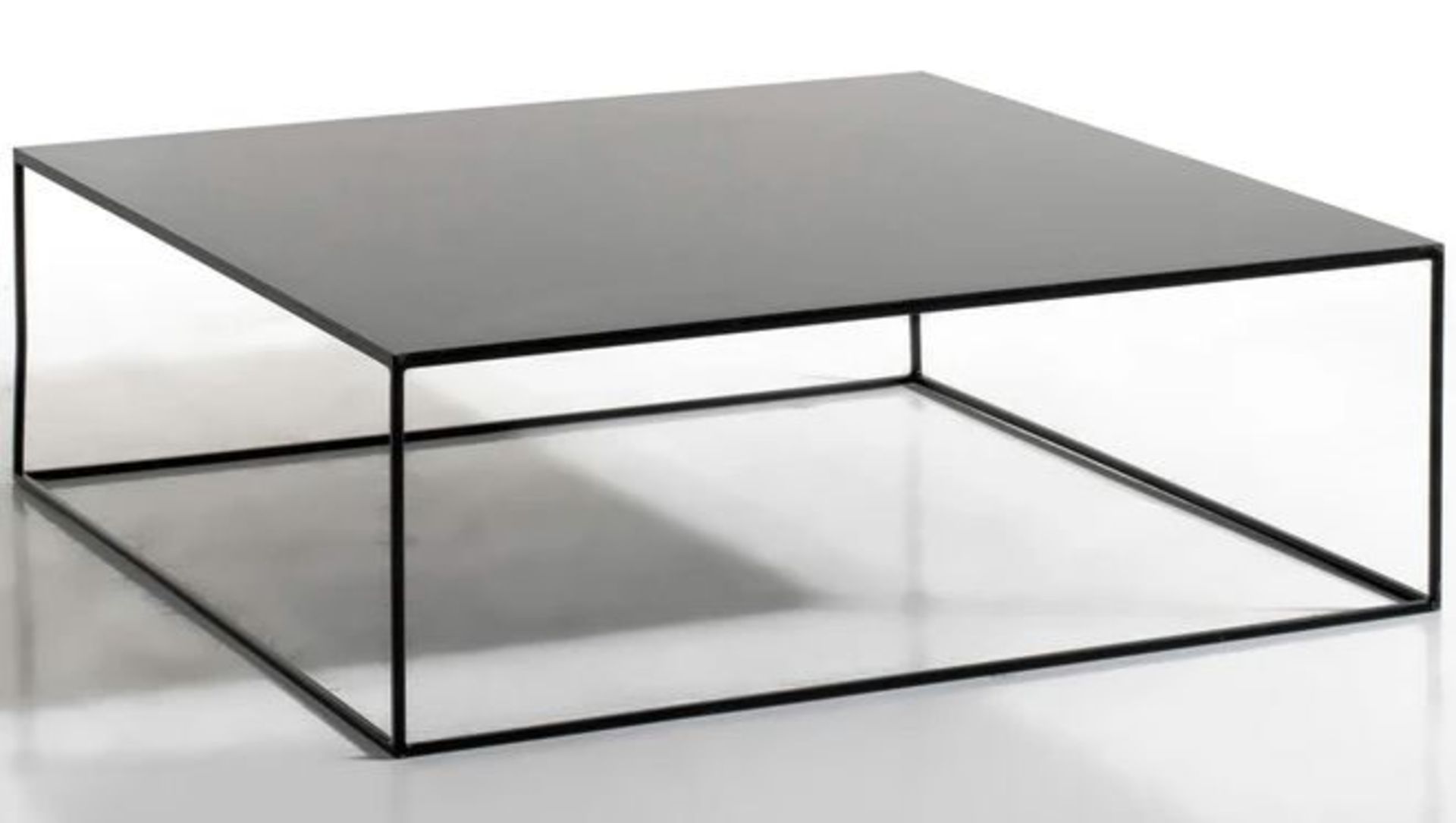 1 GRADE B ASSEMBLED DESIGNER ROMY SQUARE METAL COFFEE TABLE IN BLACK / RRP £350.00 (PUBLIC VIEWING