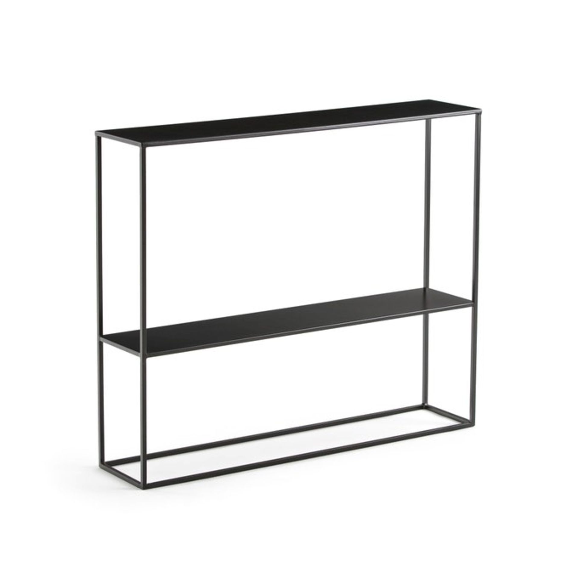 1 GRADE A BOXED HIBA METAL TWO SHELF WALL UNIT IN BLACK / RRP £109.00 (PUBLIC VIEWING AVAILABLE)