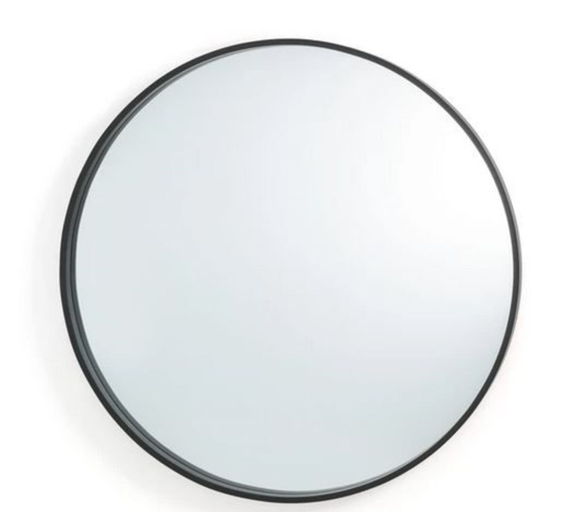 1 GRADE A BOXED DESIGNER ALARIA ROUND WALL MIRROR IN BLACK / RRP £140.00 (PUBLIC VIEWING AVAILABLE)