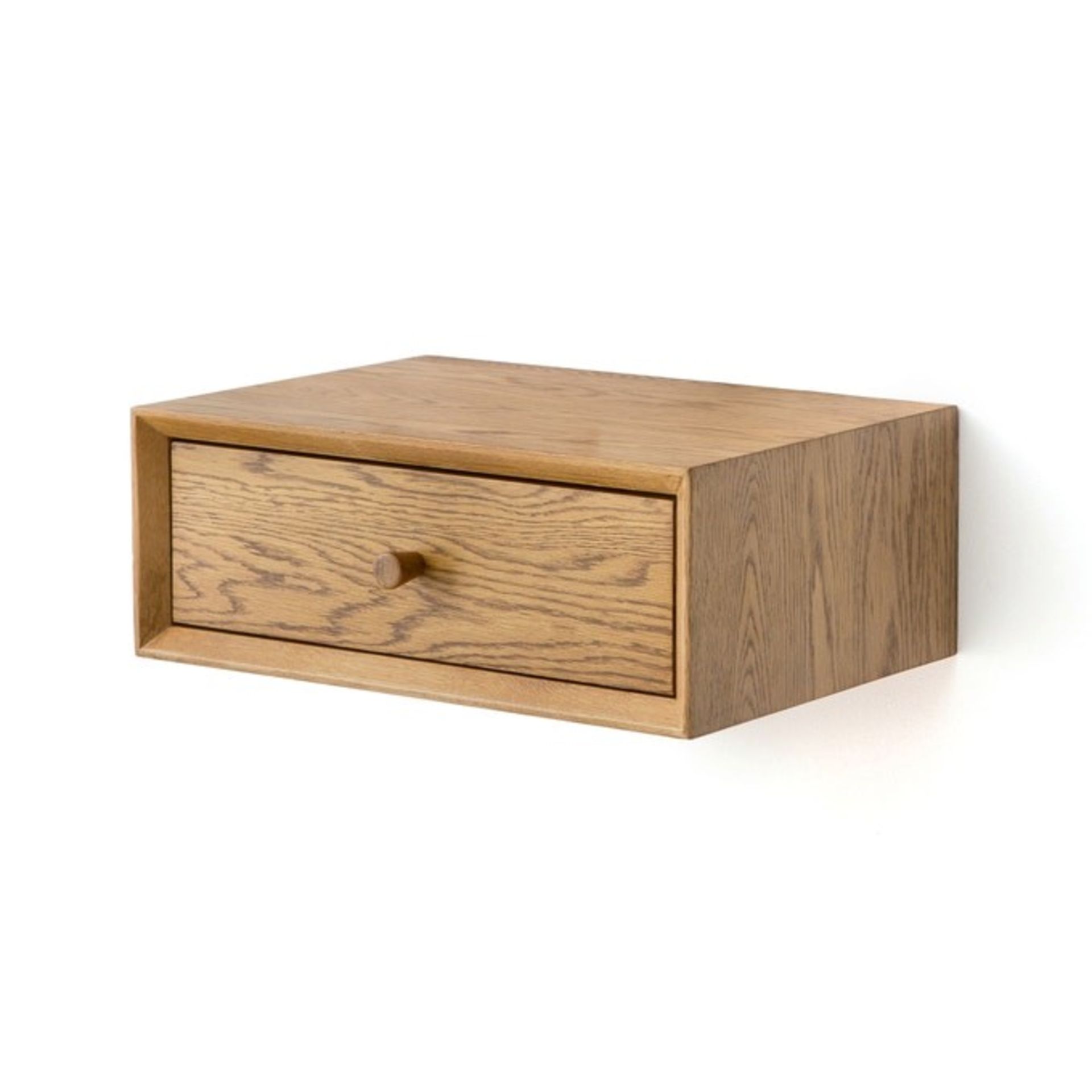 1 GRADE A BOXED DESIGNER WALL MOUNTED BEDSIDE TABLE IN OAK / RRP £90.00 (PUBLIC VIEWING AVAILABLE)