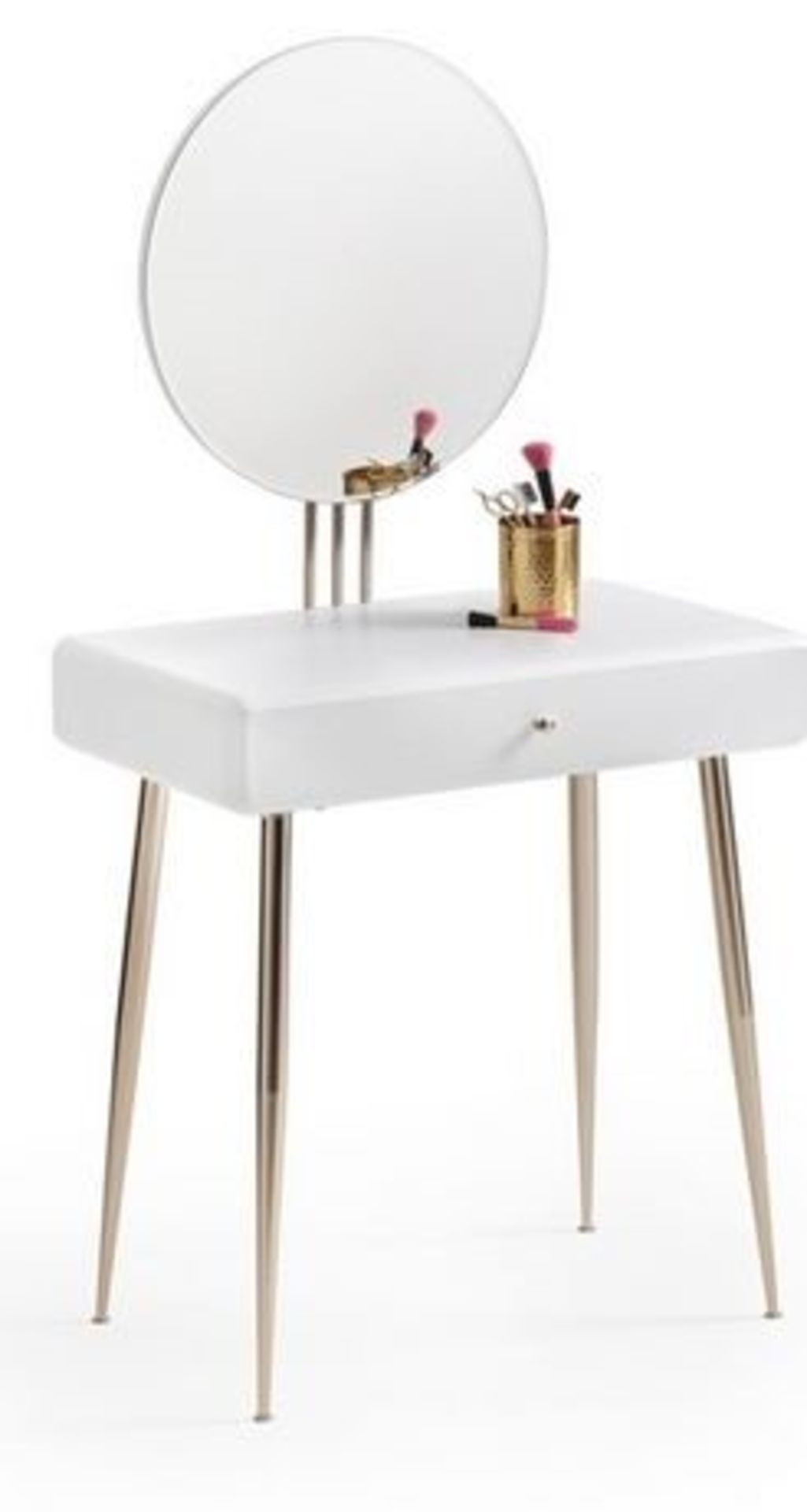 1 GRADE B BOXED DESIGNER CONTEMPORARY DRESSING TABLE IN WHITE / RRP £270.00 (PUBLIC VIEWING