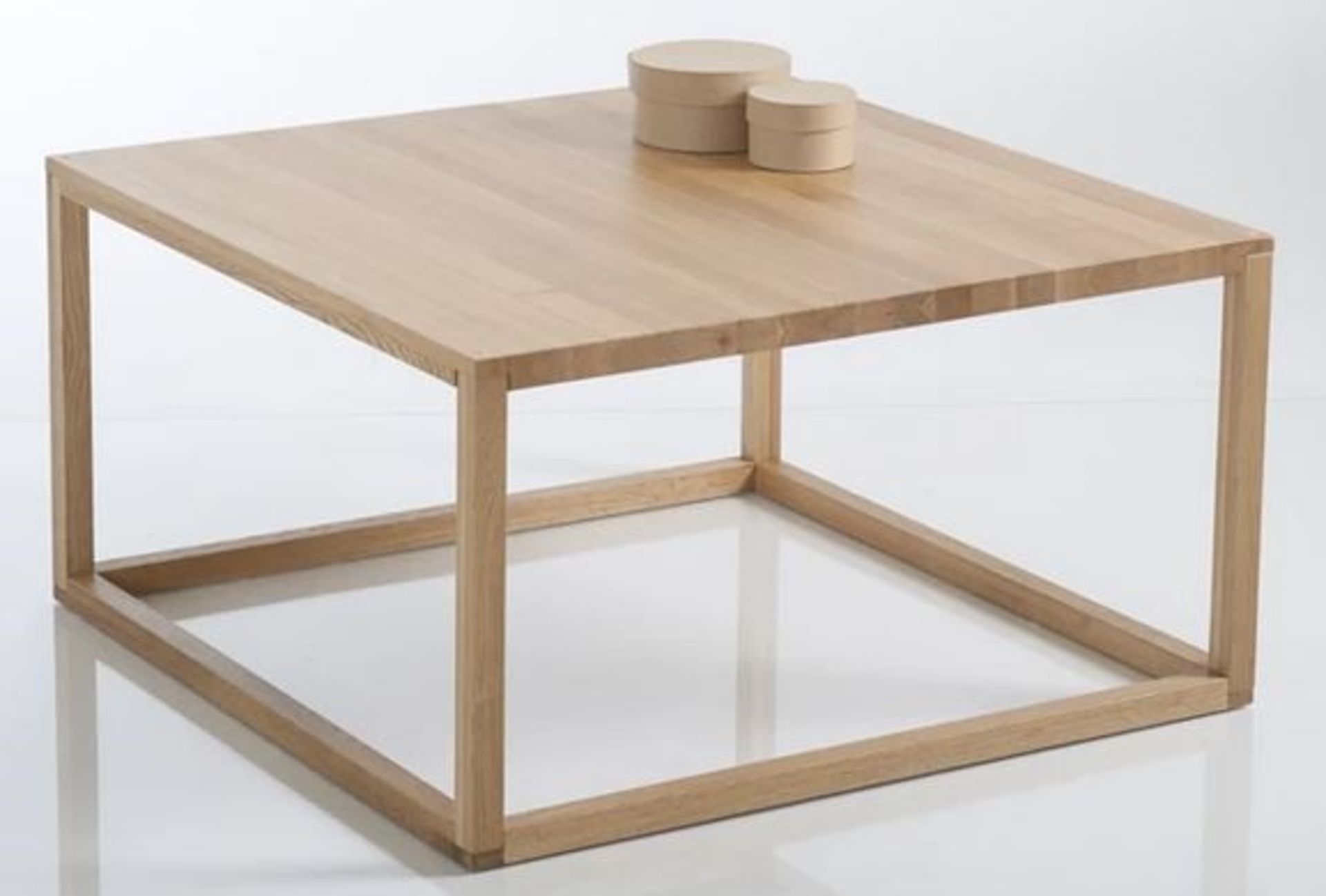 1 GRADE B BOXED DESIGNER SOLID OAK SCANDI CUBE COFFEE TABLE / RRP £195.00 (PUBLIC VIEWING