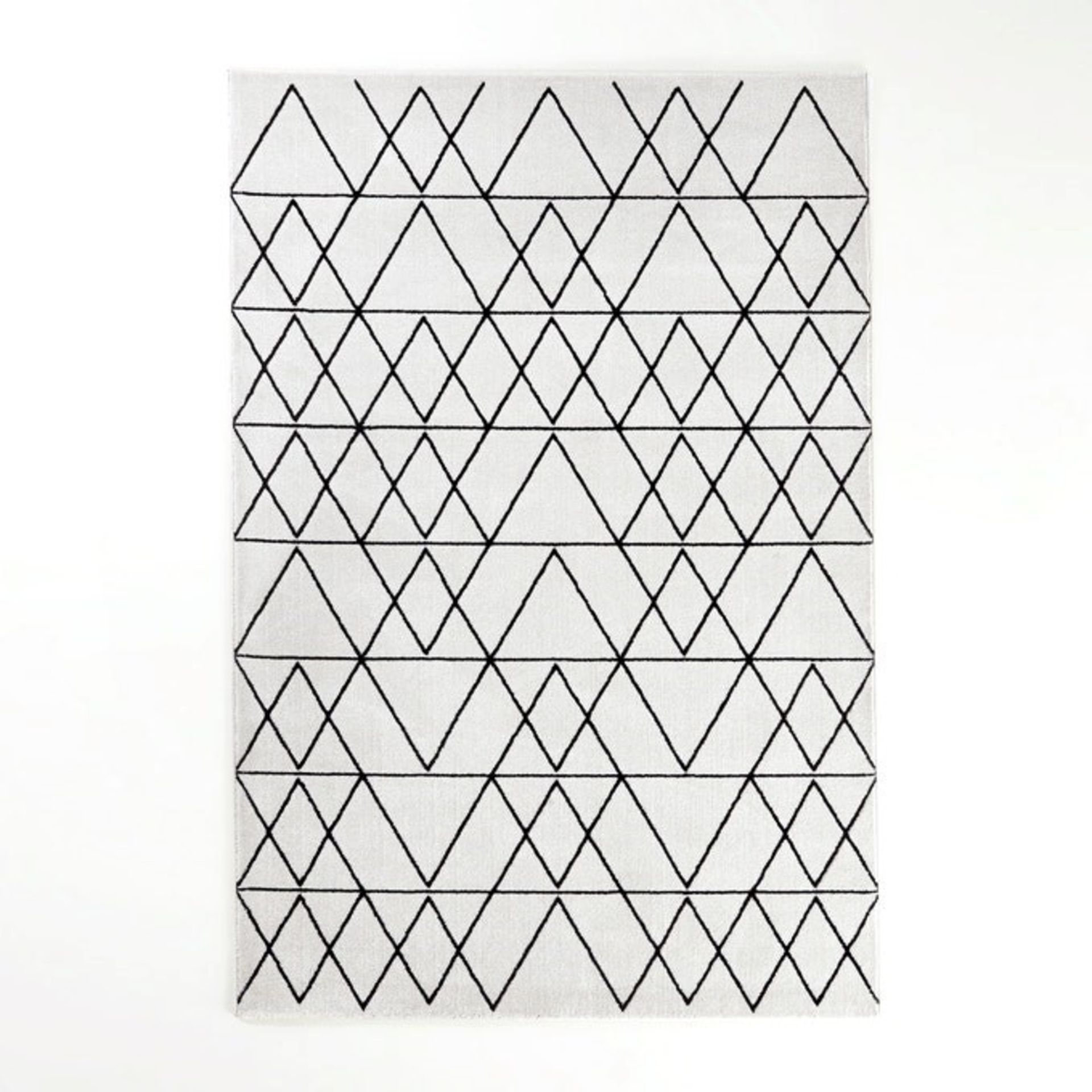 1 GRADE A BAGGED DESIGNER BLACK AND WHITE FEDRO RUG / 200 X 290CM / RRP £159.00 (PUBLIC VIEWING